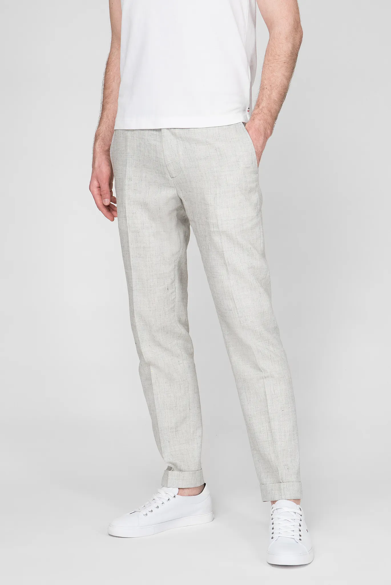 Мужские серые брюки SLIM FIT LINEN BLEND 3