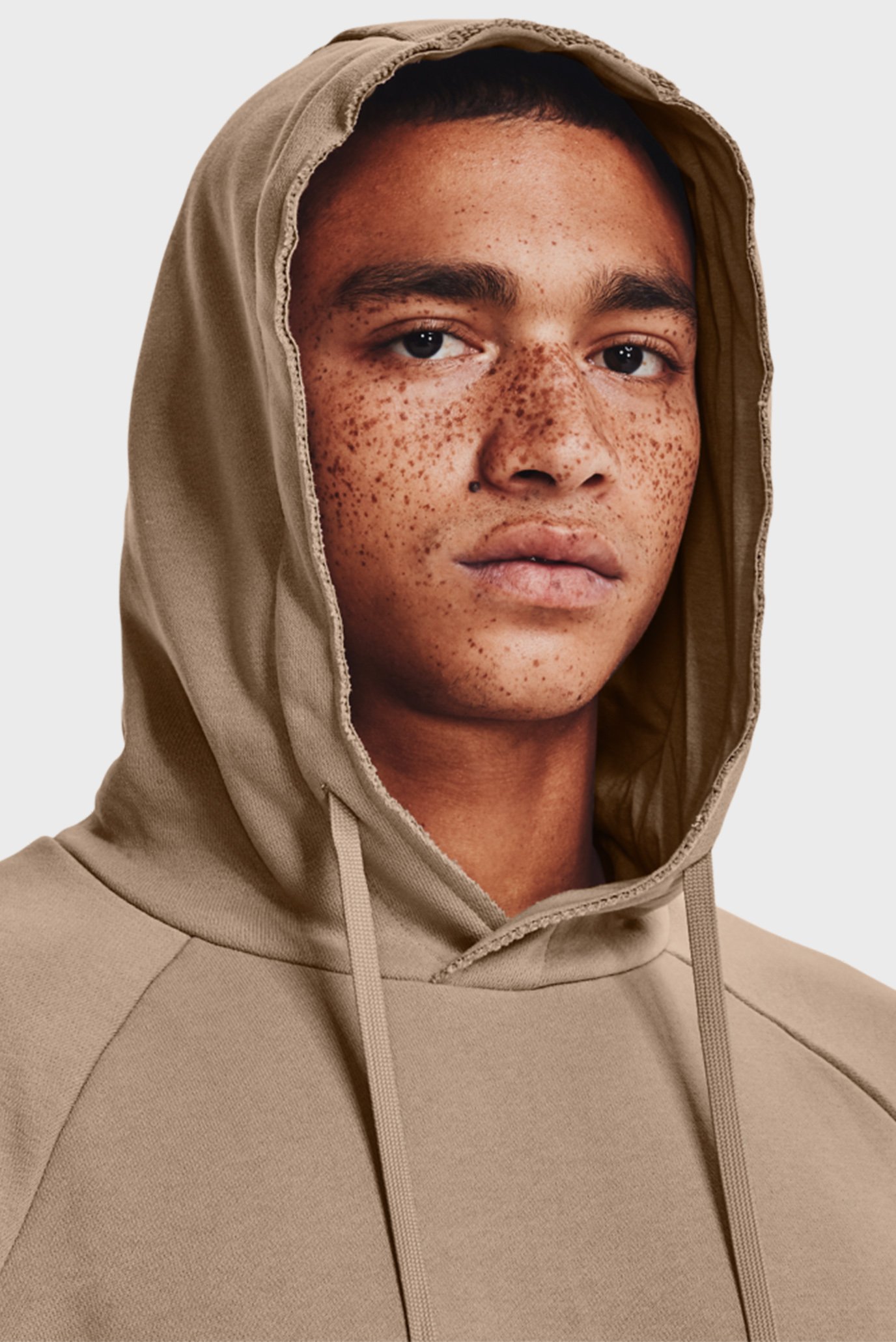 Мужское бежевое худи UA Heavyweight Terry Hoodie 4