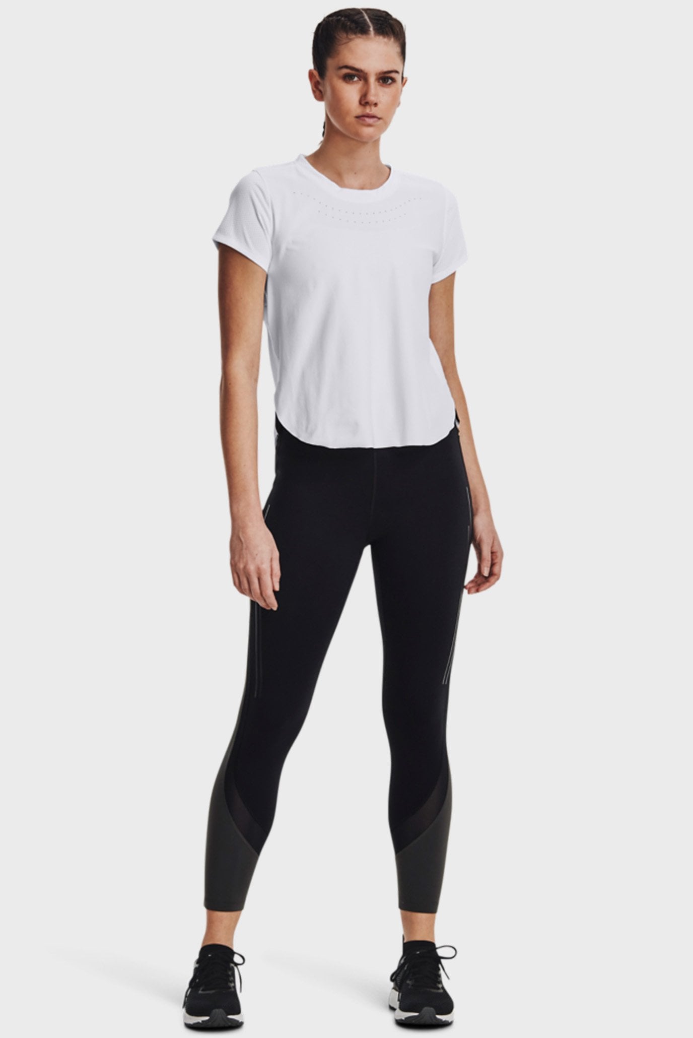 Женские черные тайтсы UA PaceHER Ankle Tight 2