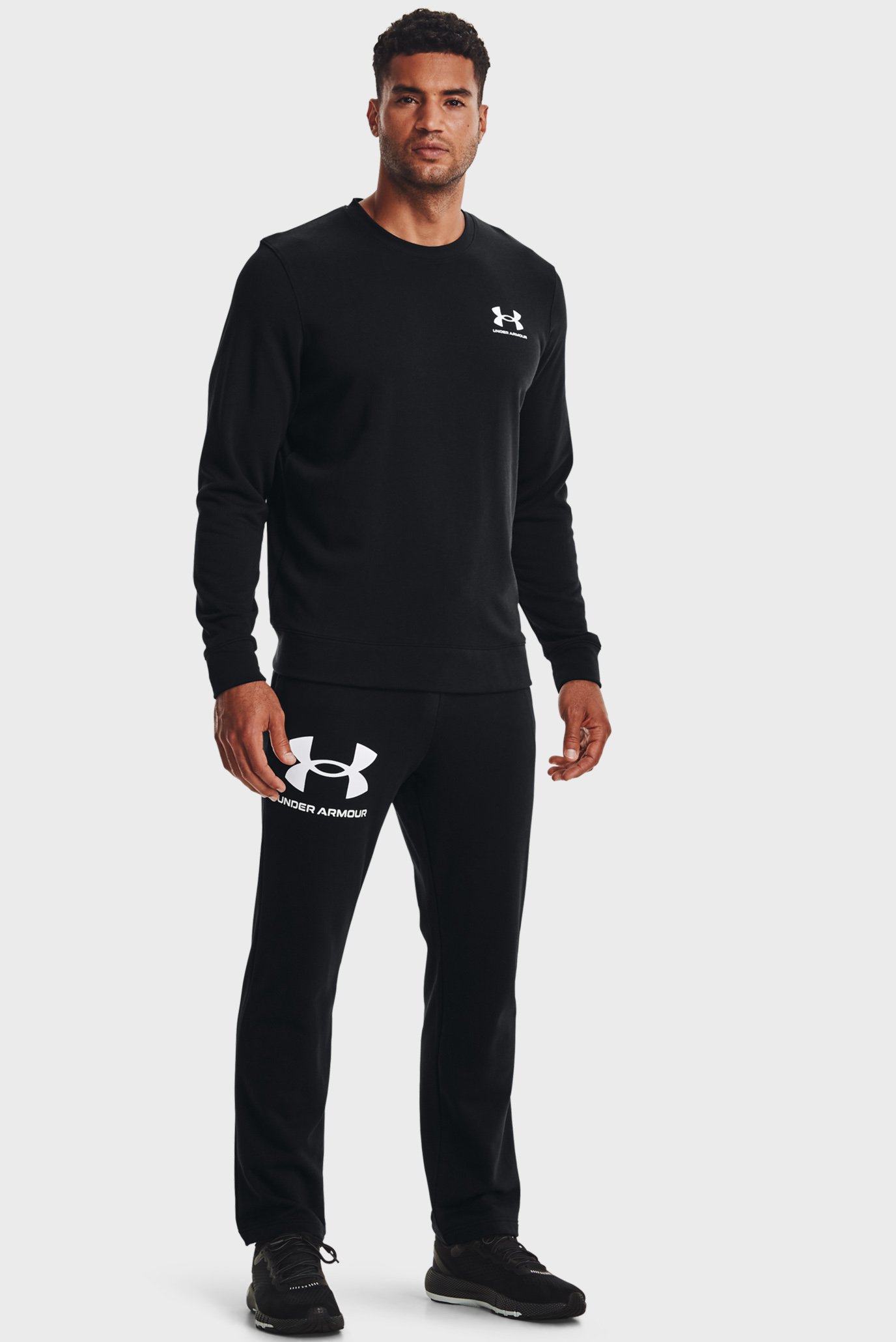 Мужской черный свитшот UA Rival Terry LC Crew 2