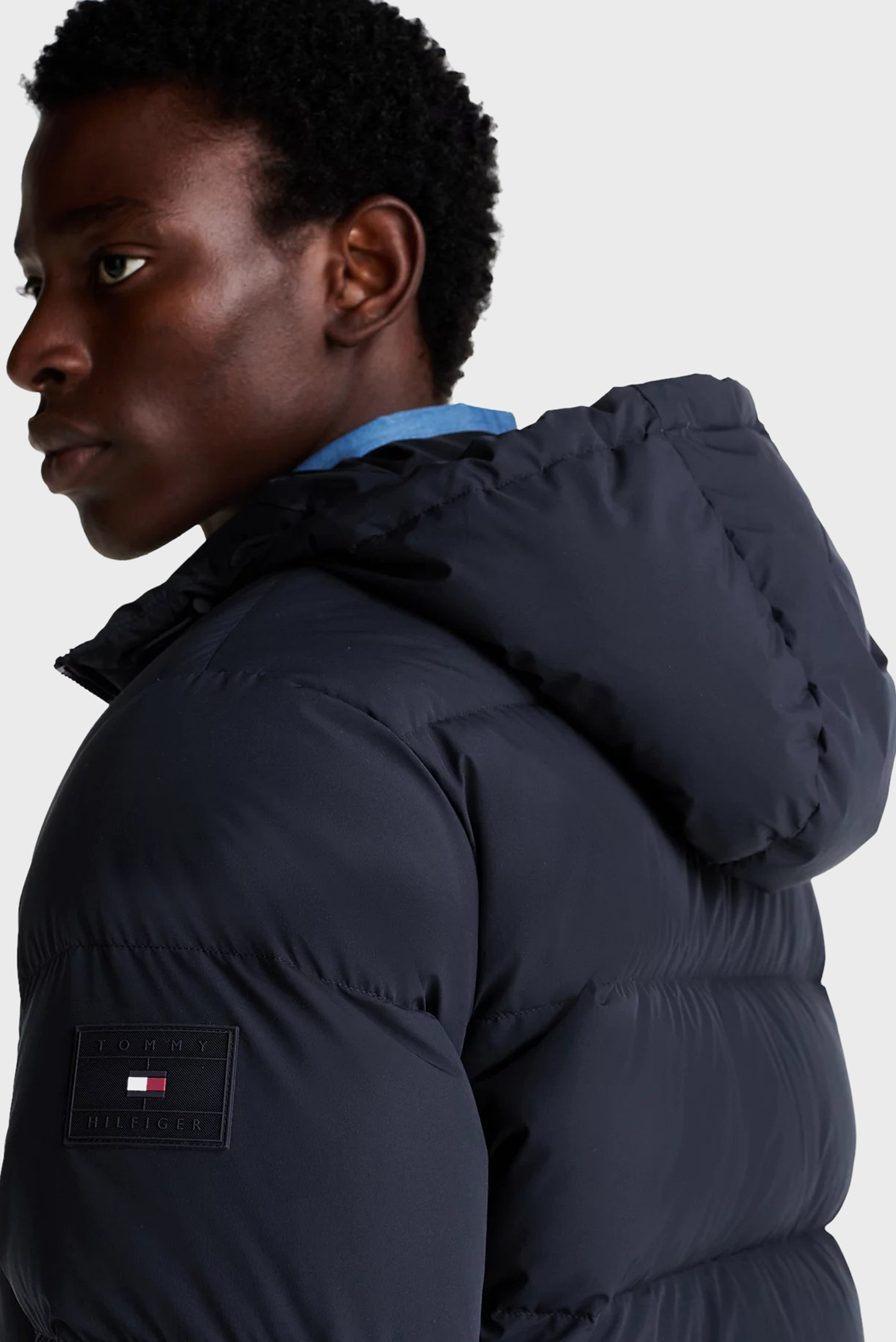 Мужской темно-синий пуховик DOWN HOODED PUFFER JACKET 4