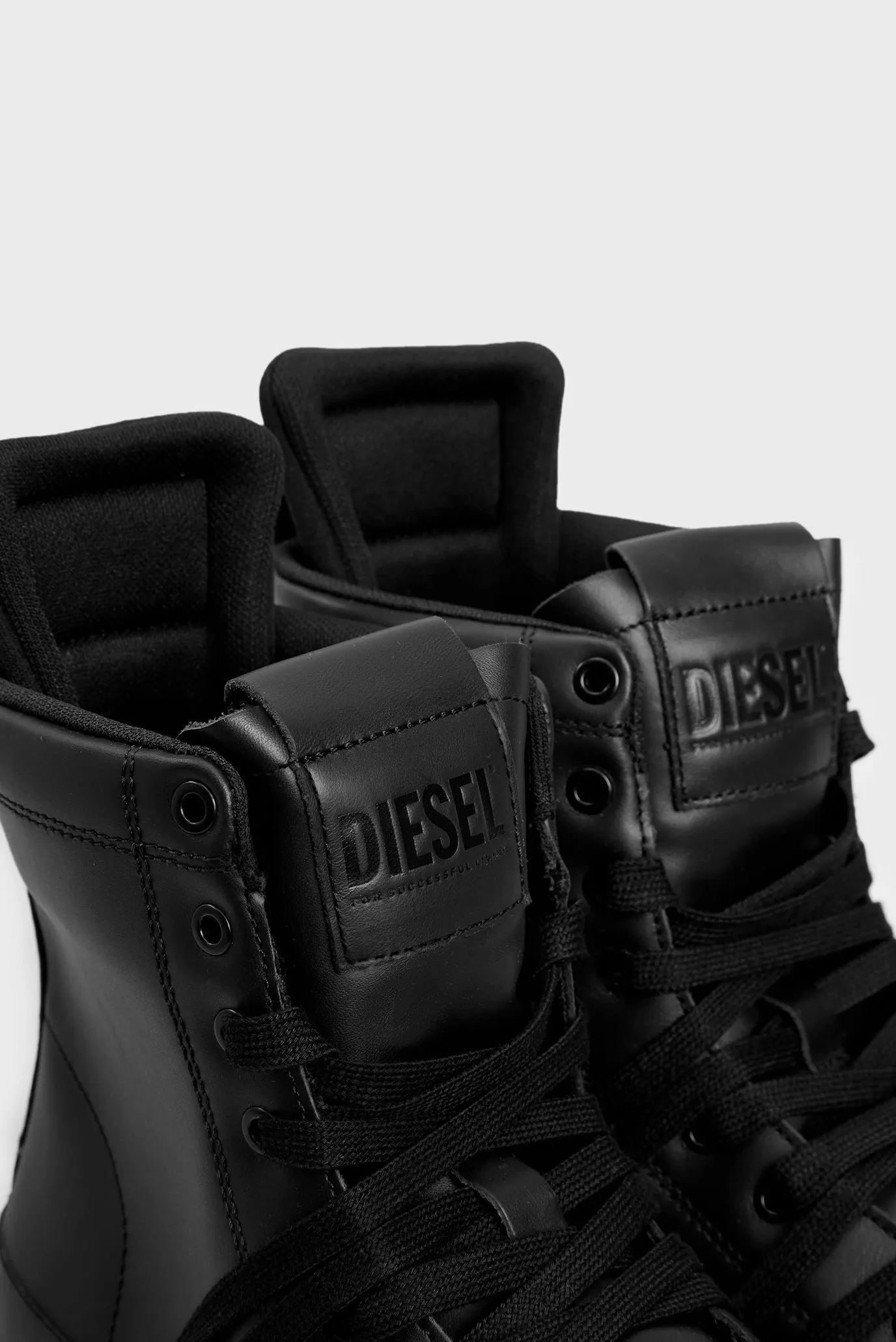 Мужские черные кожаные хайтопы 5