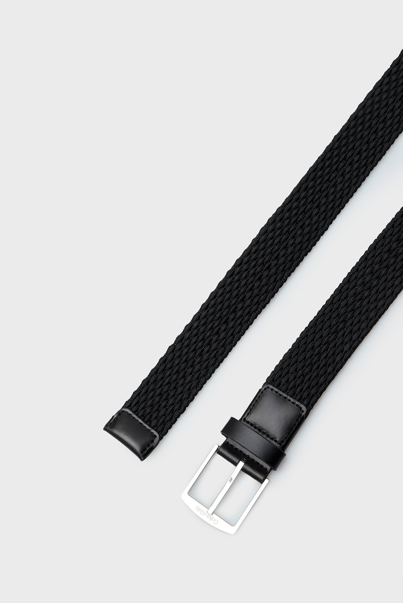 Мужской черный ремень CK CASUAL BRAIDED ELASTIC 35MM 3