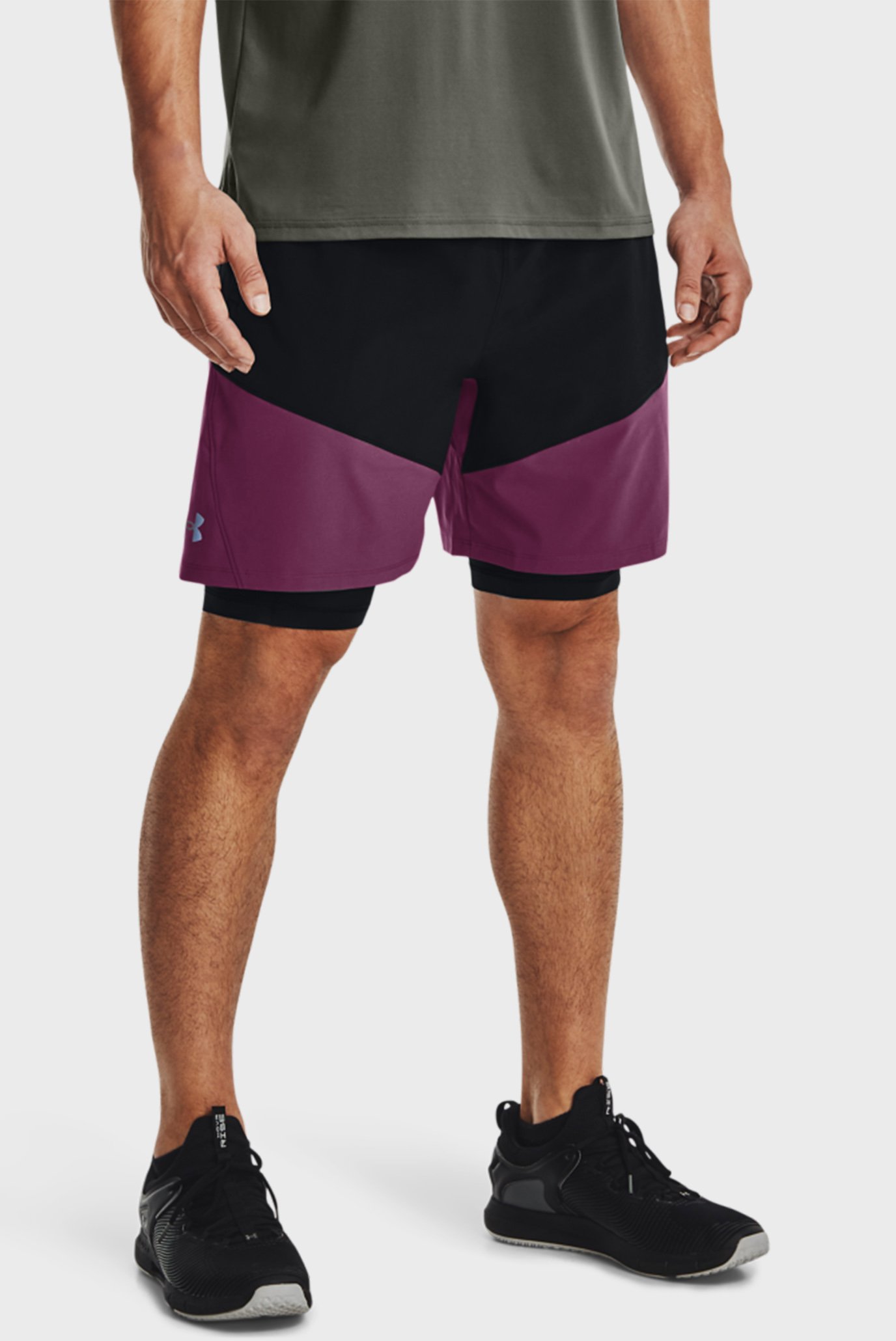 Мужские фиолетовые шорты UA BTG Woven 2-in-1 Shorts 1