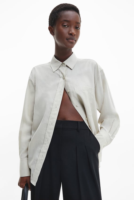 Рубашка/RELAXED SHEER TENCEL SHIRT