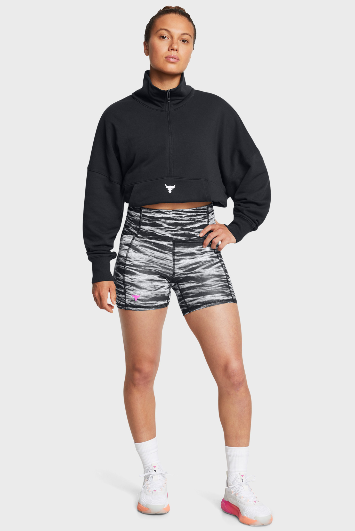 Женские черные велосипедки с узором Pjt Rck HWT Shorts Tools 2