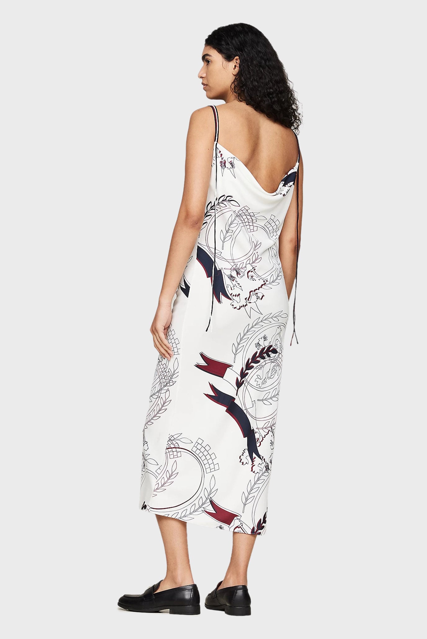 Женское белое платье с узором THC SLICED CREST SLIP DRESS 6