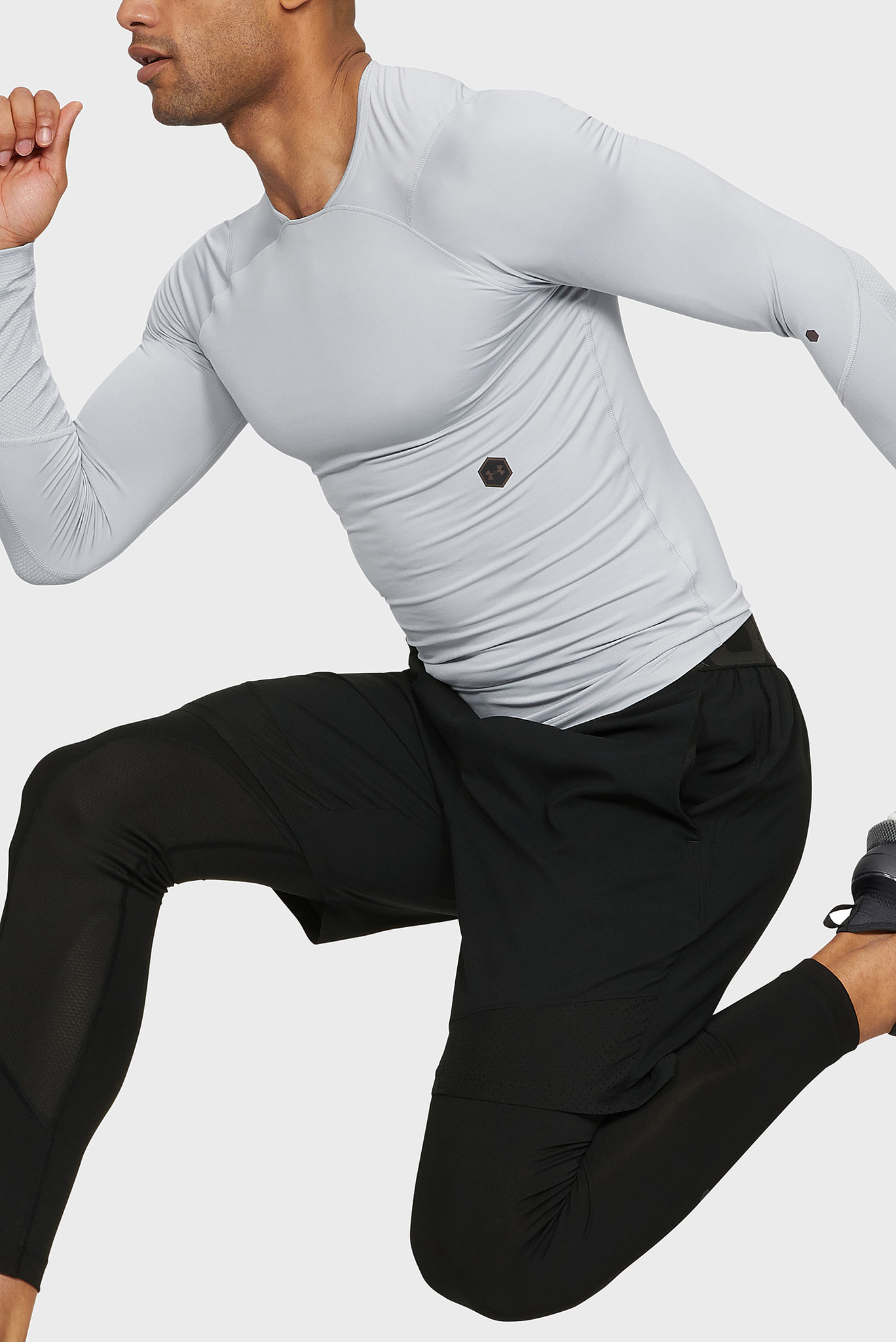 Мужской серый реглан UA Rush Compression LS 4