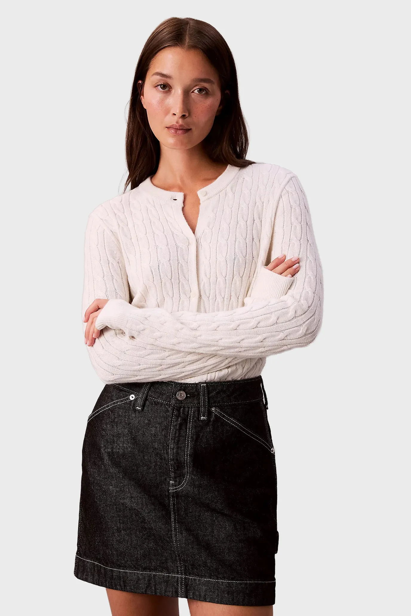 Кардиган WOOL CABLE CREWNECK CARDIGAN 4