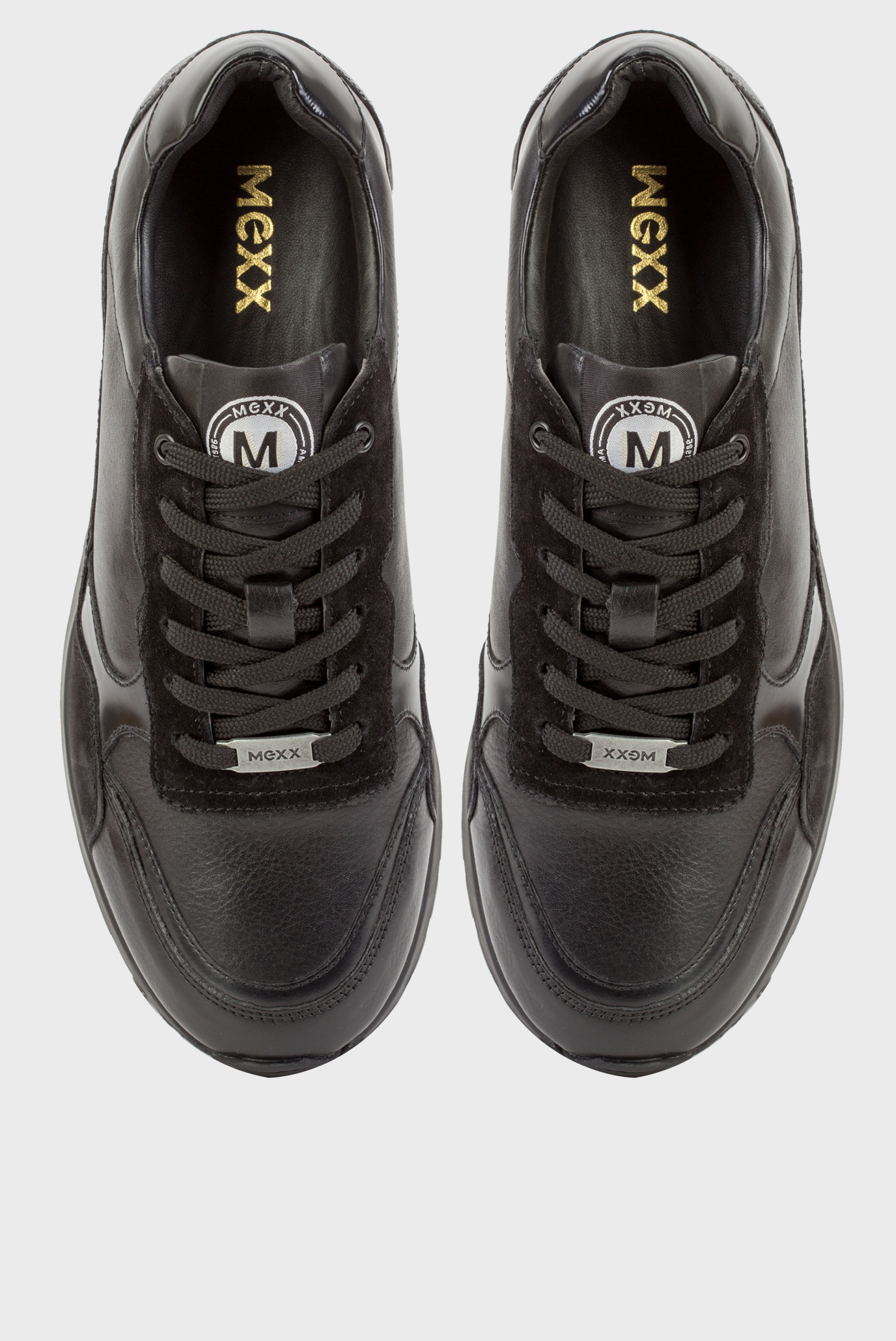 Мужские черные кожаные кроссовки 4