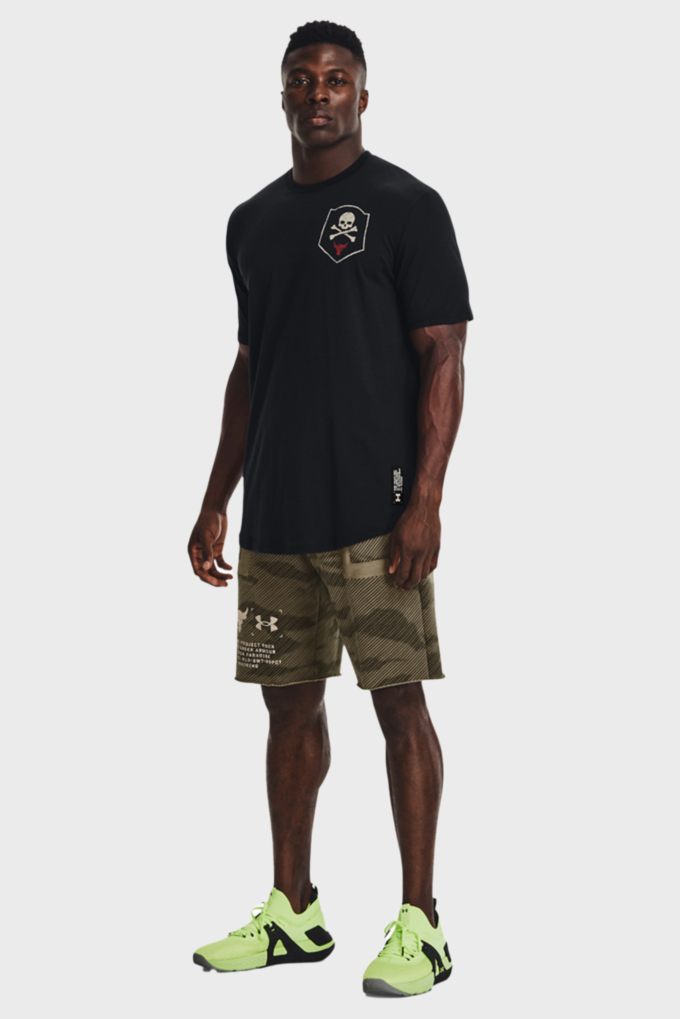 Мужская черная футболка UA Pjt Rock 100 Percent SS 2