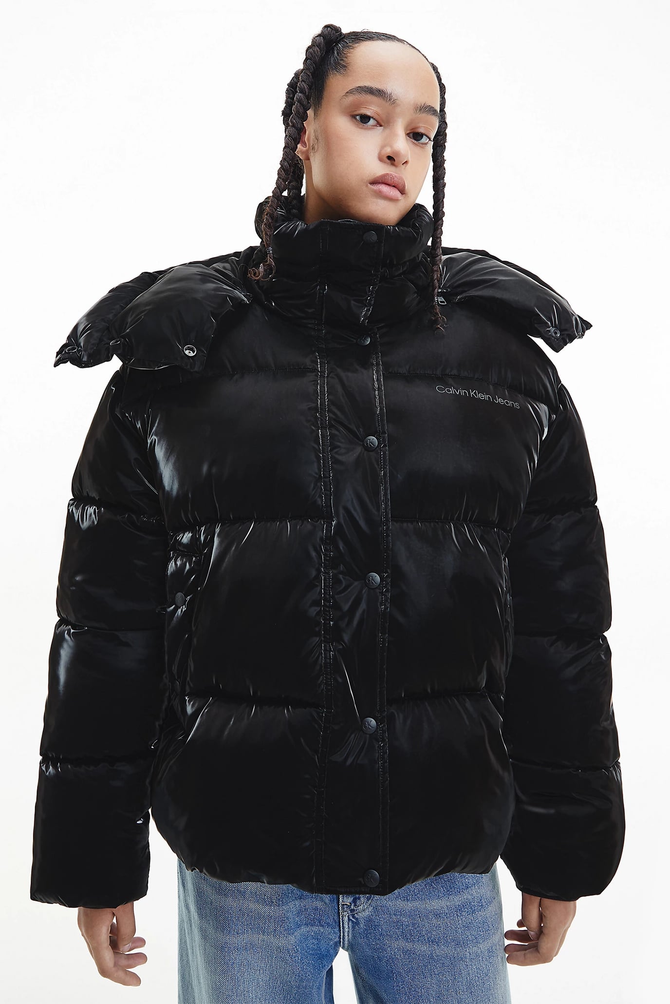 Женская черная куртка HIGH FILLED WIDE PUFFER JACKET 12