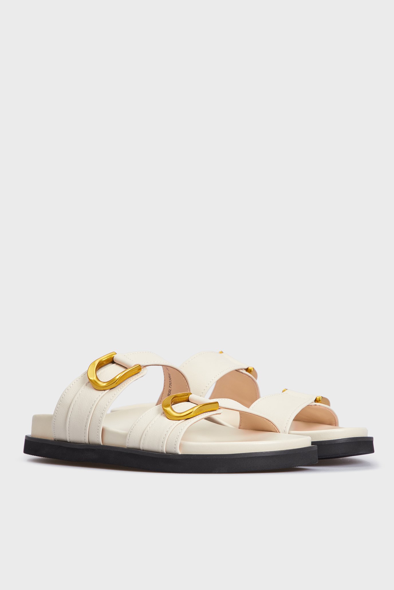 Женские белые кожаные слайдеры Leonna 2