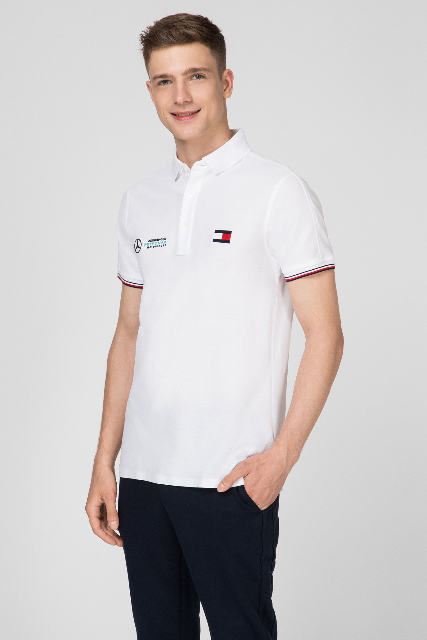 Мужское белое поло 1 MB LOGO 7