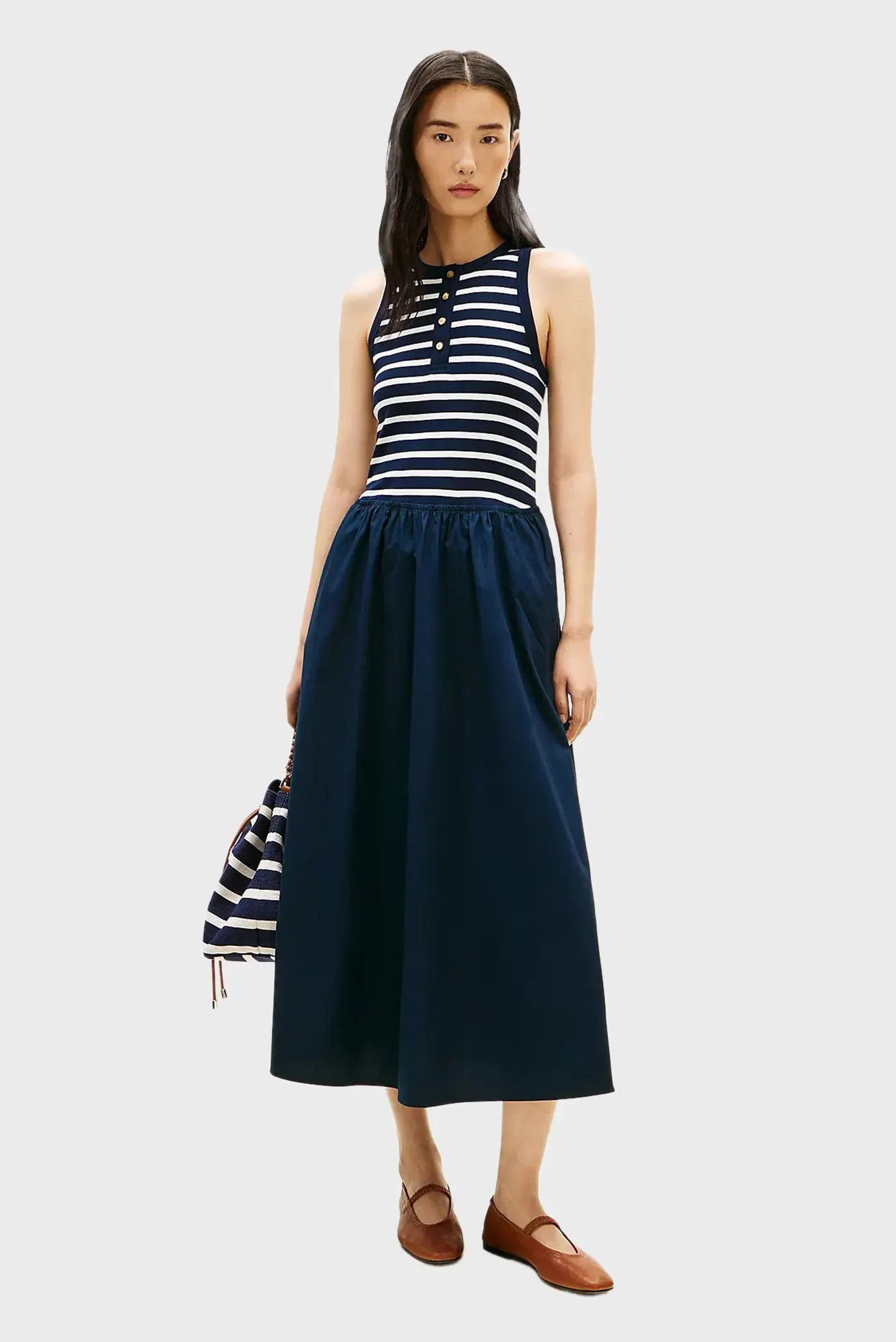 Платье GOLD BUTTON POPLIN MIX DRESS 1