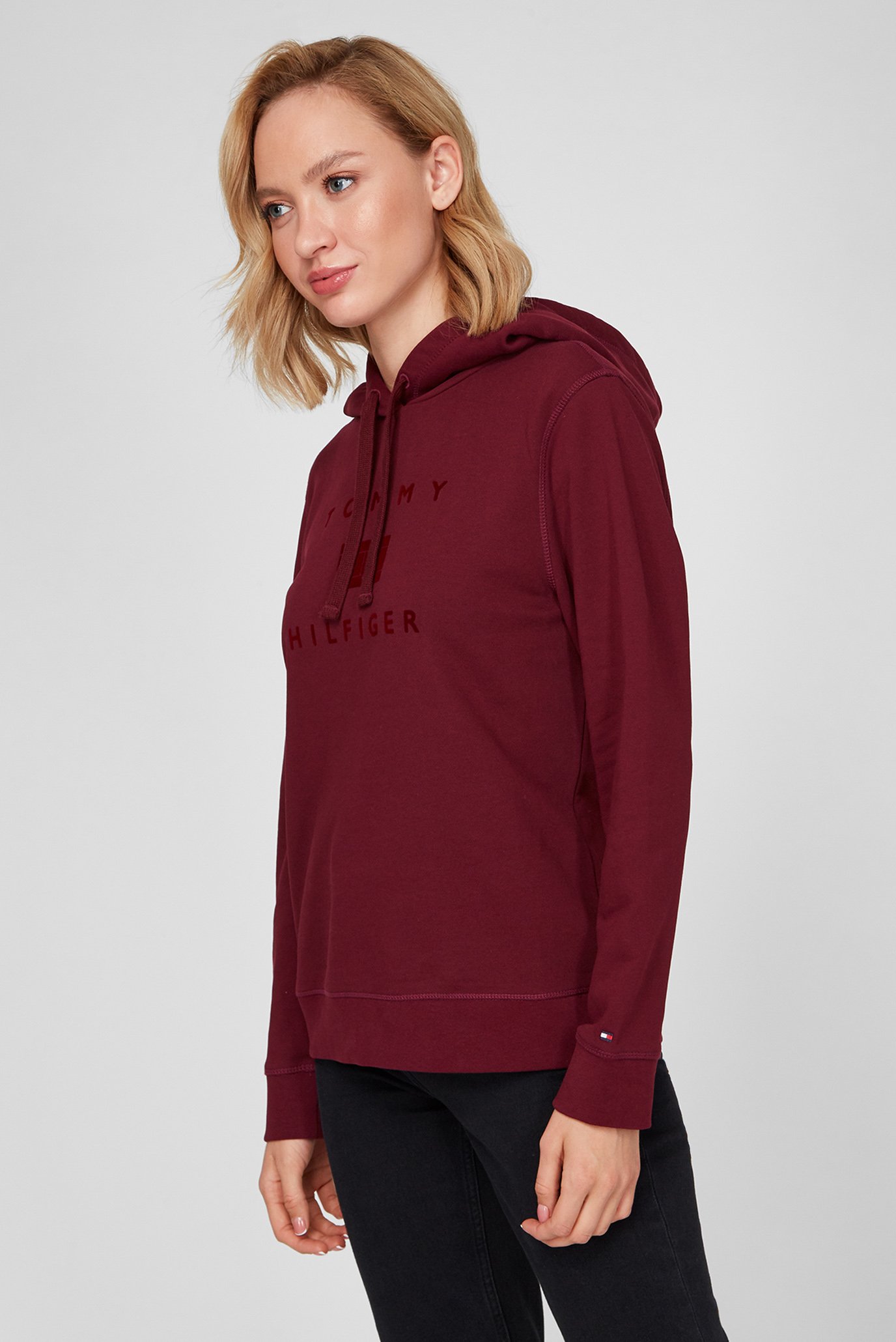 Женское бордовое худи REGULAR FLOCK 3