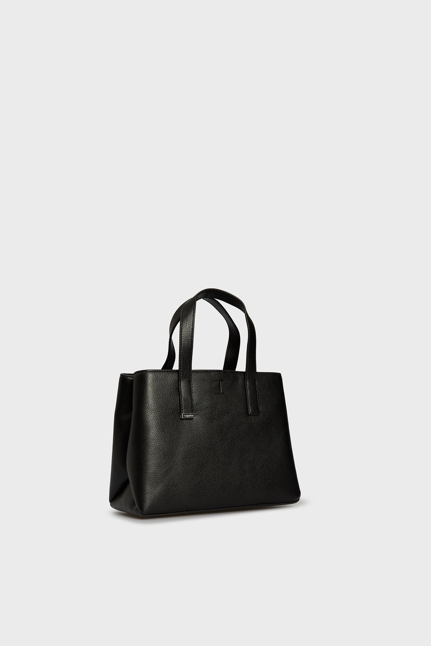 Женская черная сумка CK PLAQUE SMALL TOTE 3