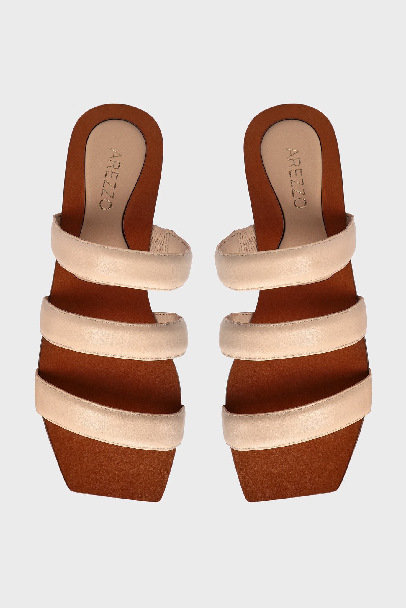 Женские бежевые слайдеры 9