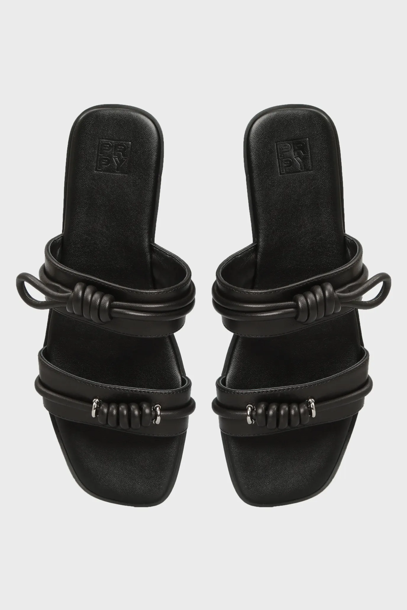 Женские черные кожаные слайдеры Luana 8