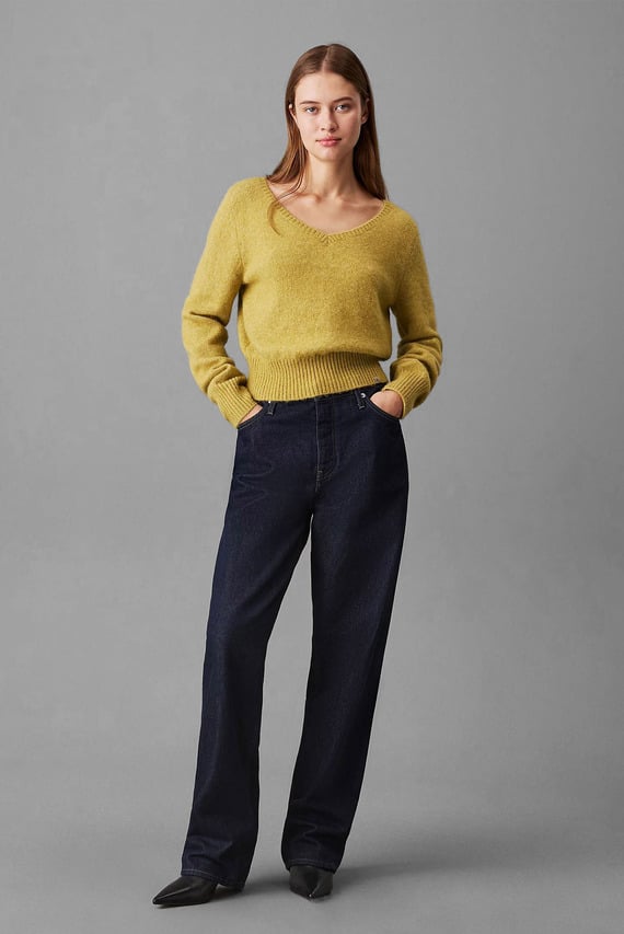 Свитер FLUFFY YARN V-NECK SWEATER