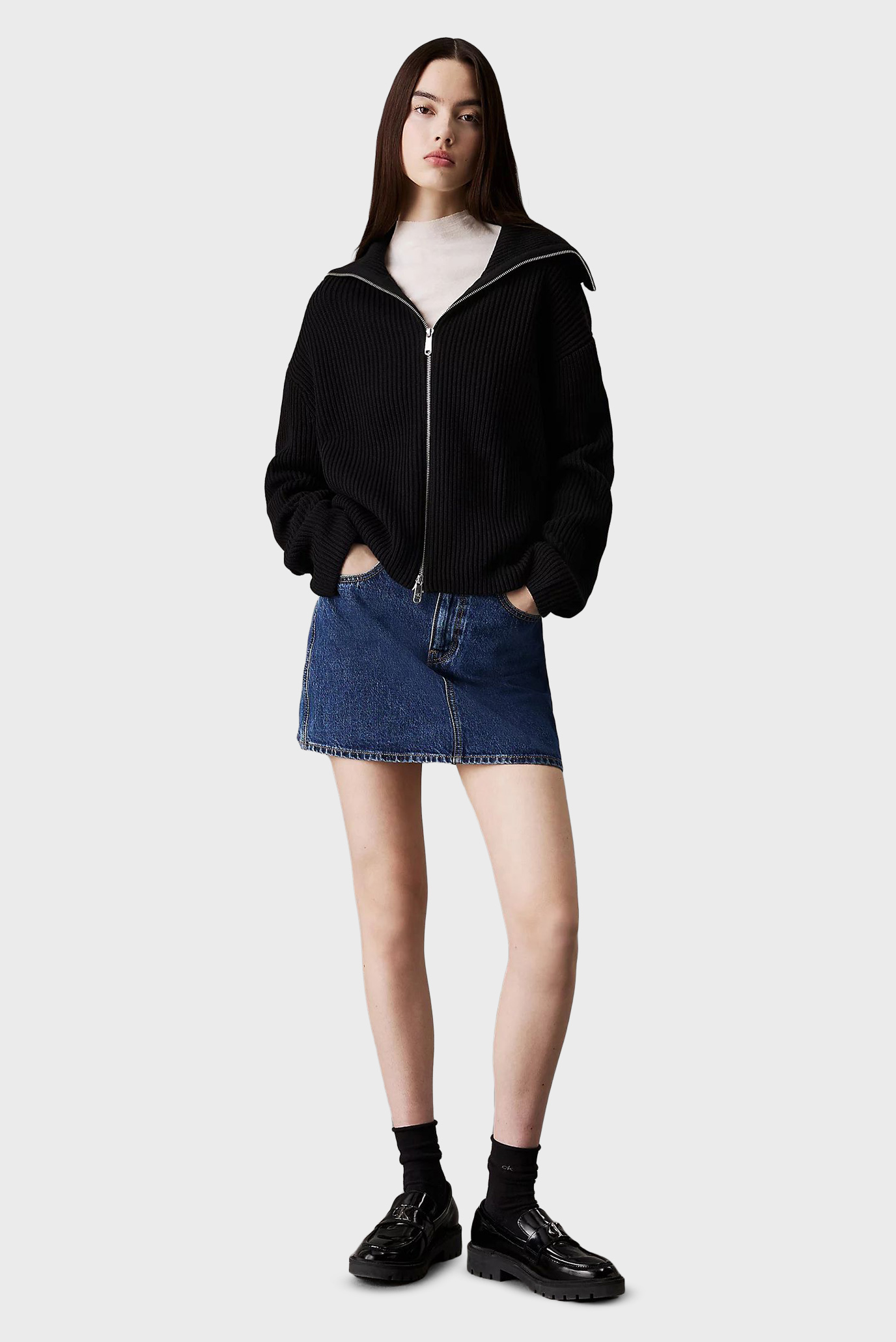 Женский черный кардиган CHUNKY LOOSE SWEATER 2