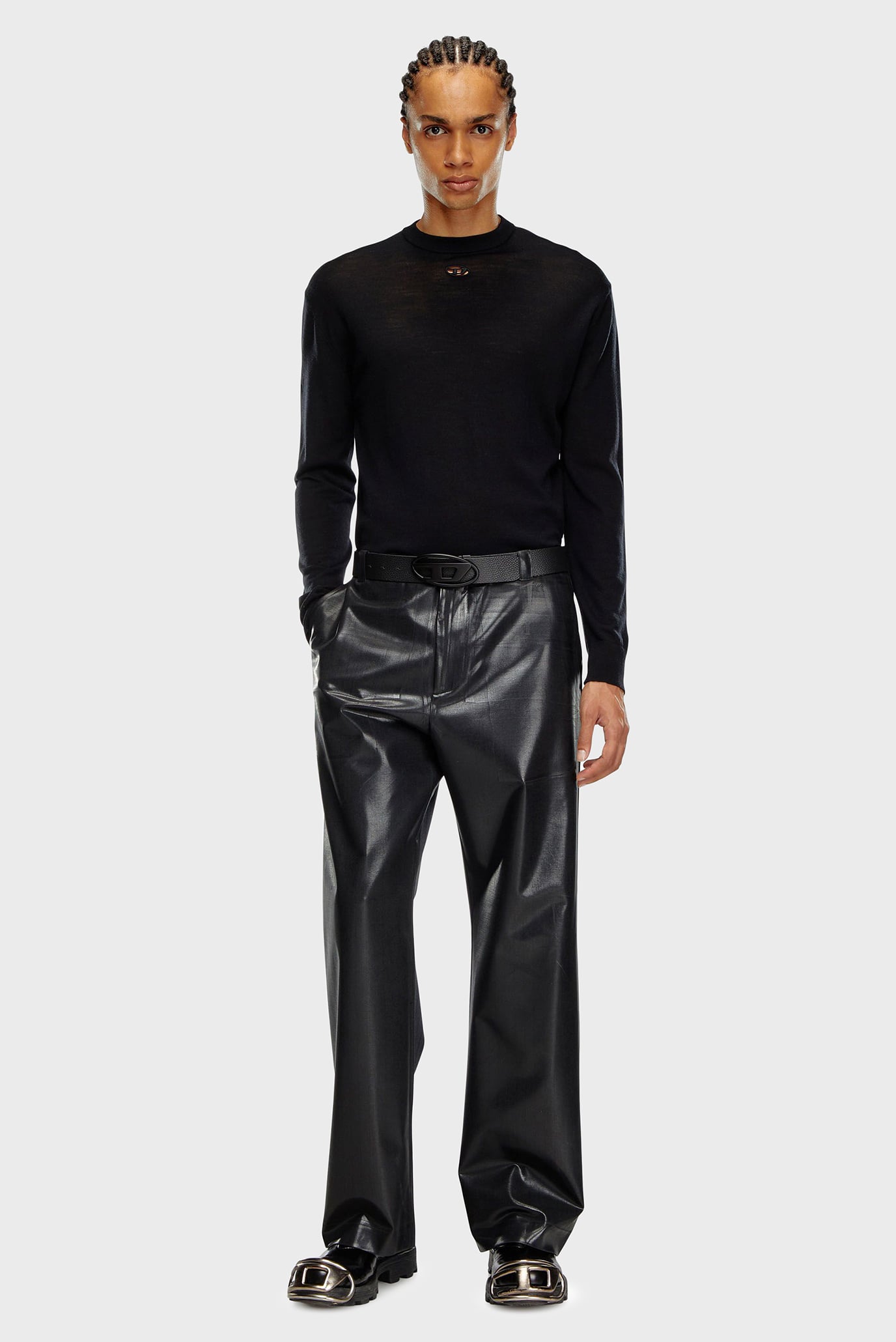 Мужской черный шерстяной джемпер K-GARTH 2