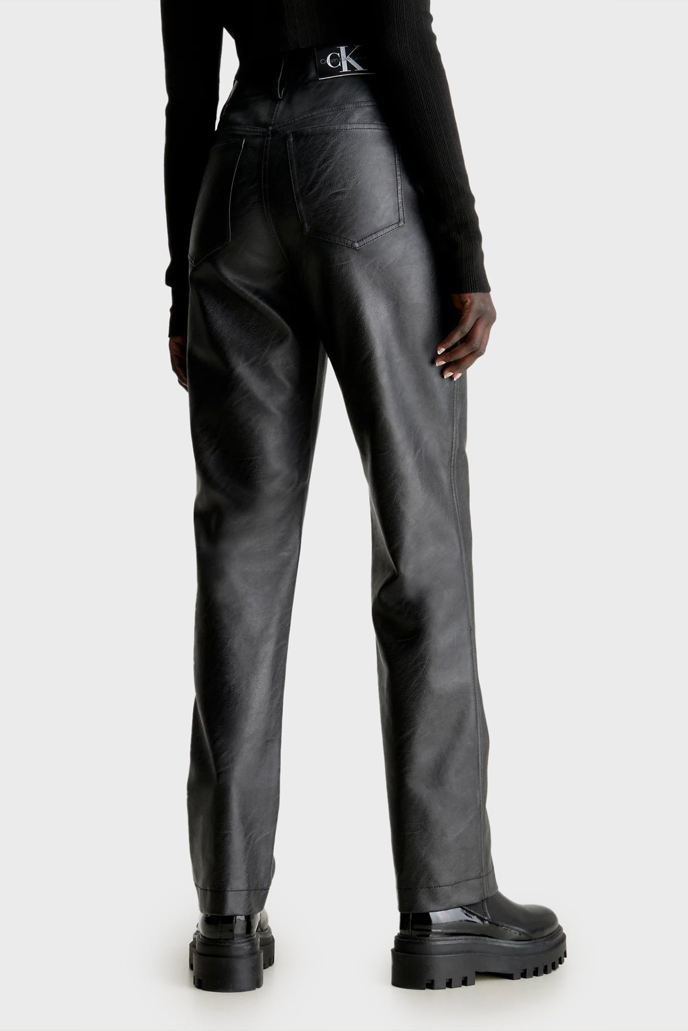 Штаны FAUX LEATHER HIGH RISE STRAIGHT 3