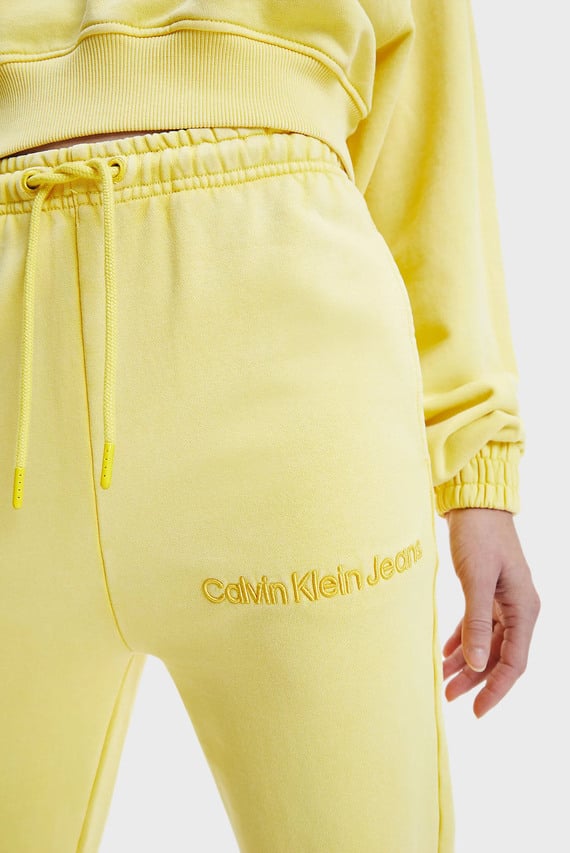 Женские желтые спортивные брюки GARMENT DYED