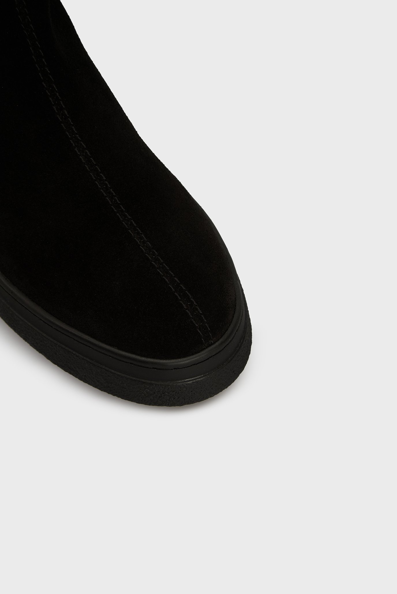 Женские черные замшевые полусапоги 4