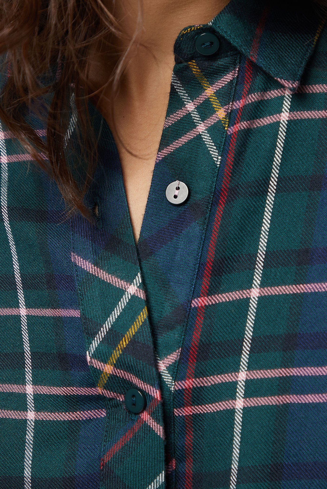 Женская зеленая рубашка в клетку EASY 4