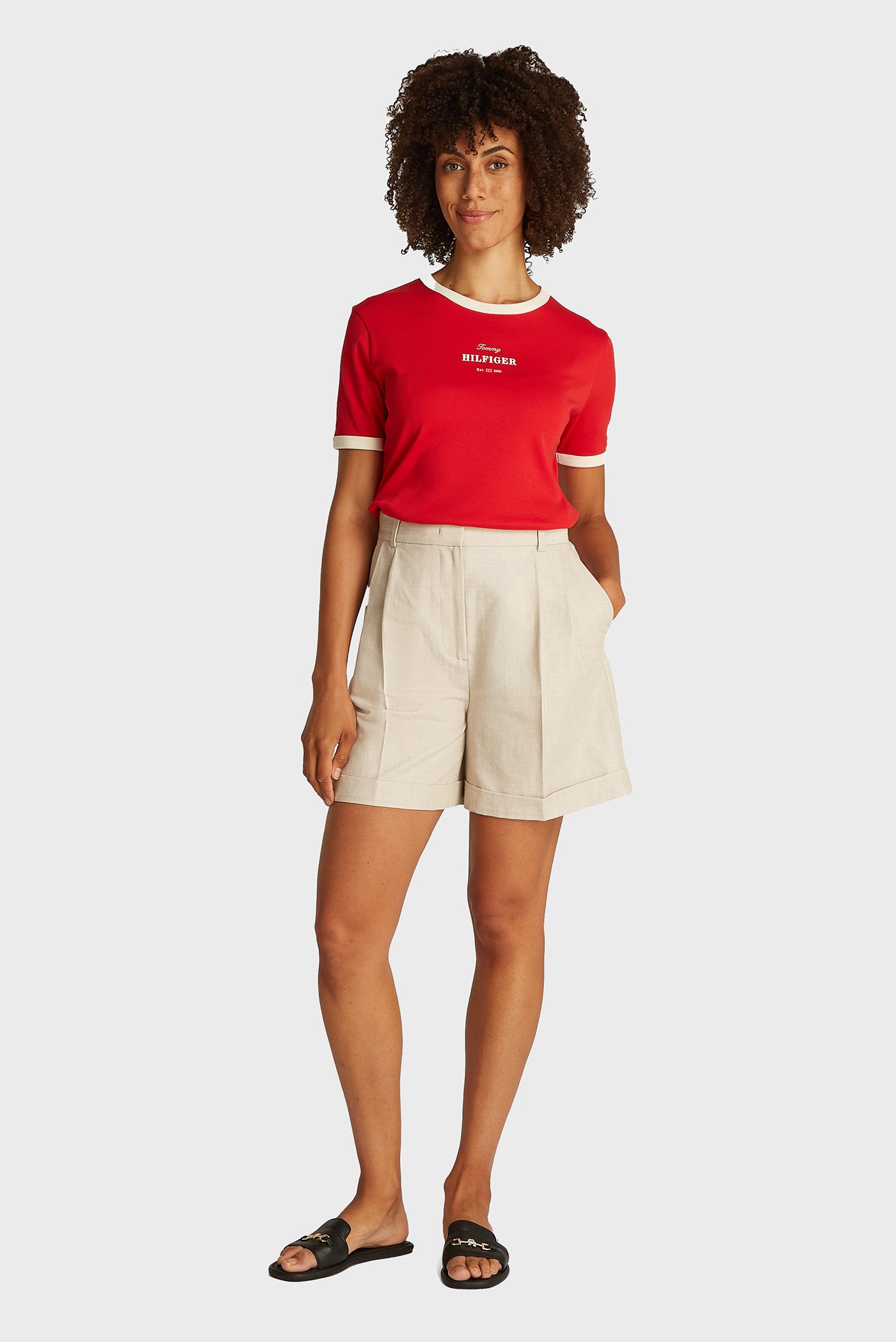 Женские бежевые шорты PLEATEDTommy Hilfiger Женские бежевые шорты PLEATED 2