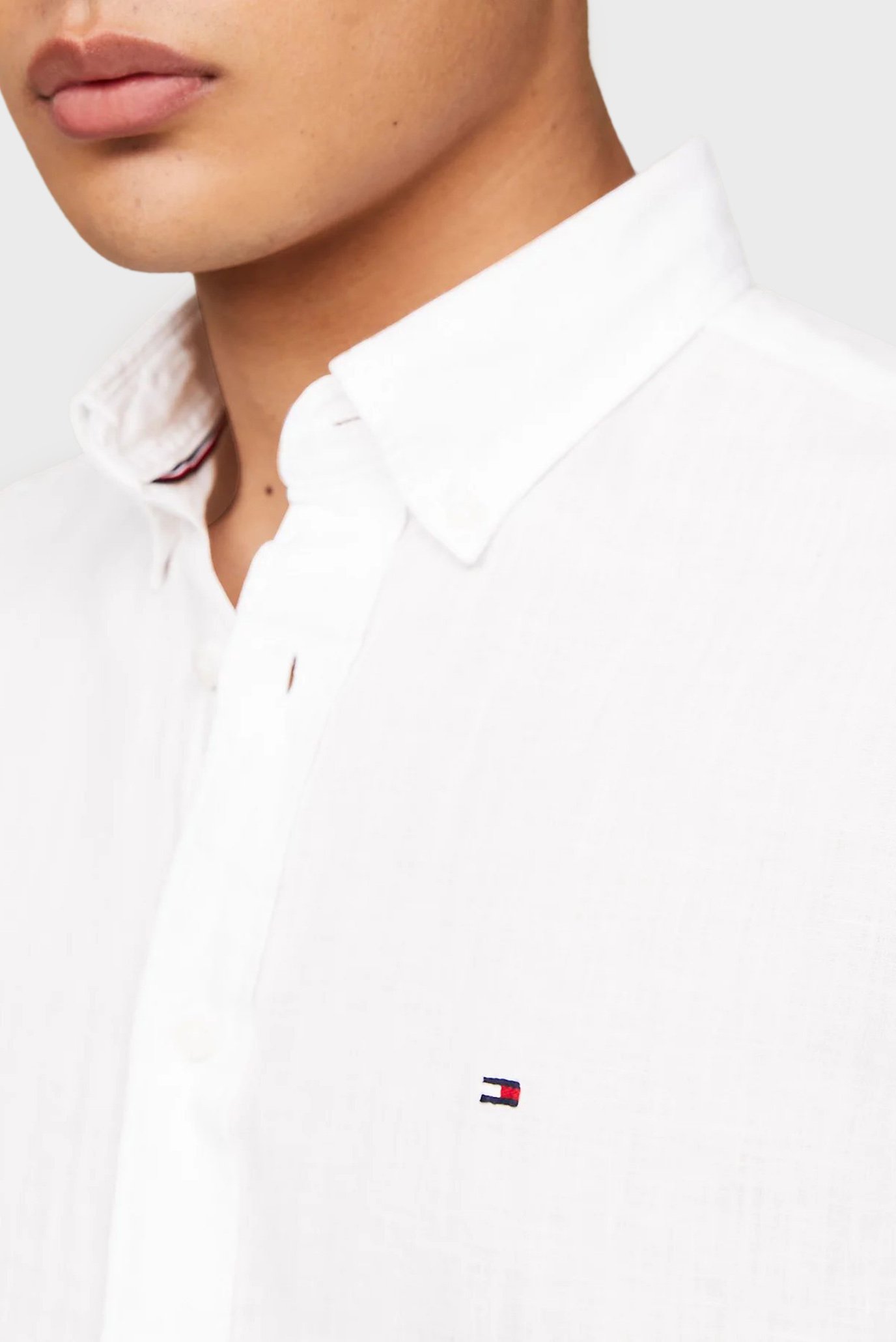 Мужская белая льняная рубашка PIGMENT DYED LINEN RF 4