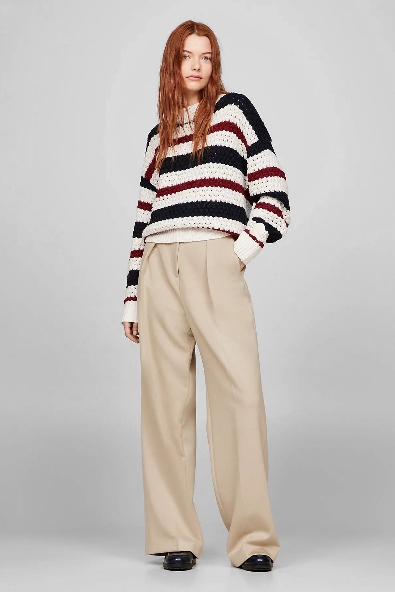 Женские бежевые брюки THC JERSEY WIDE LEG 2