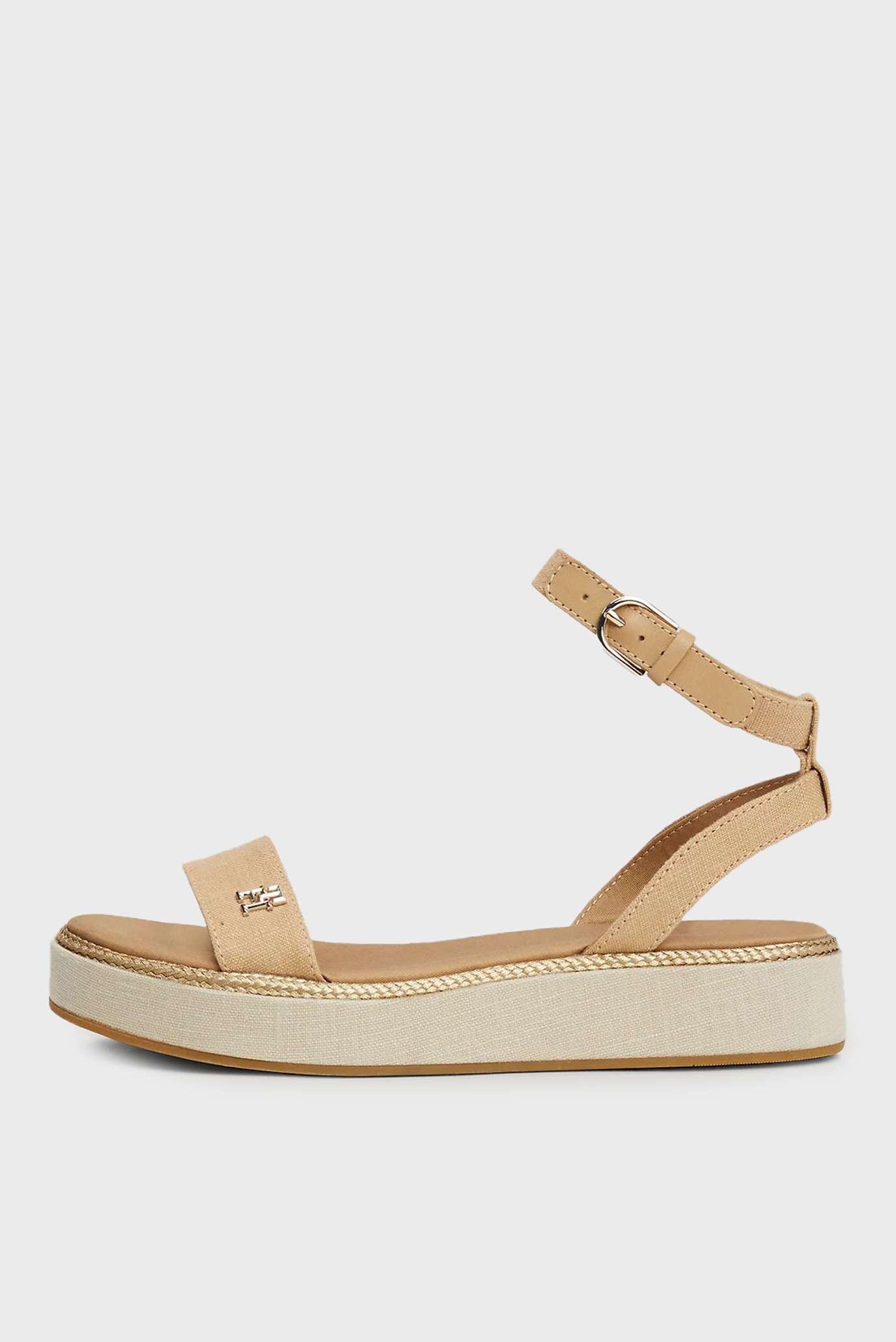 Сандалии LINEN WITH GOLD FLATFORM 7