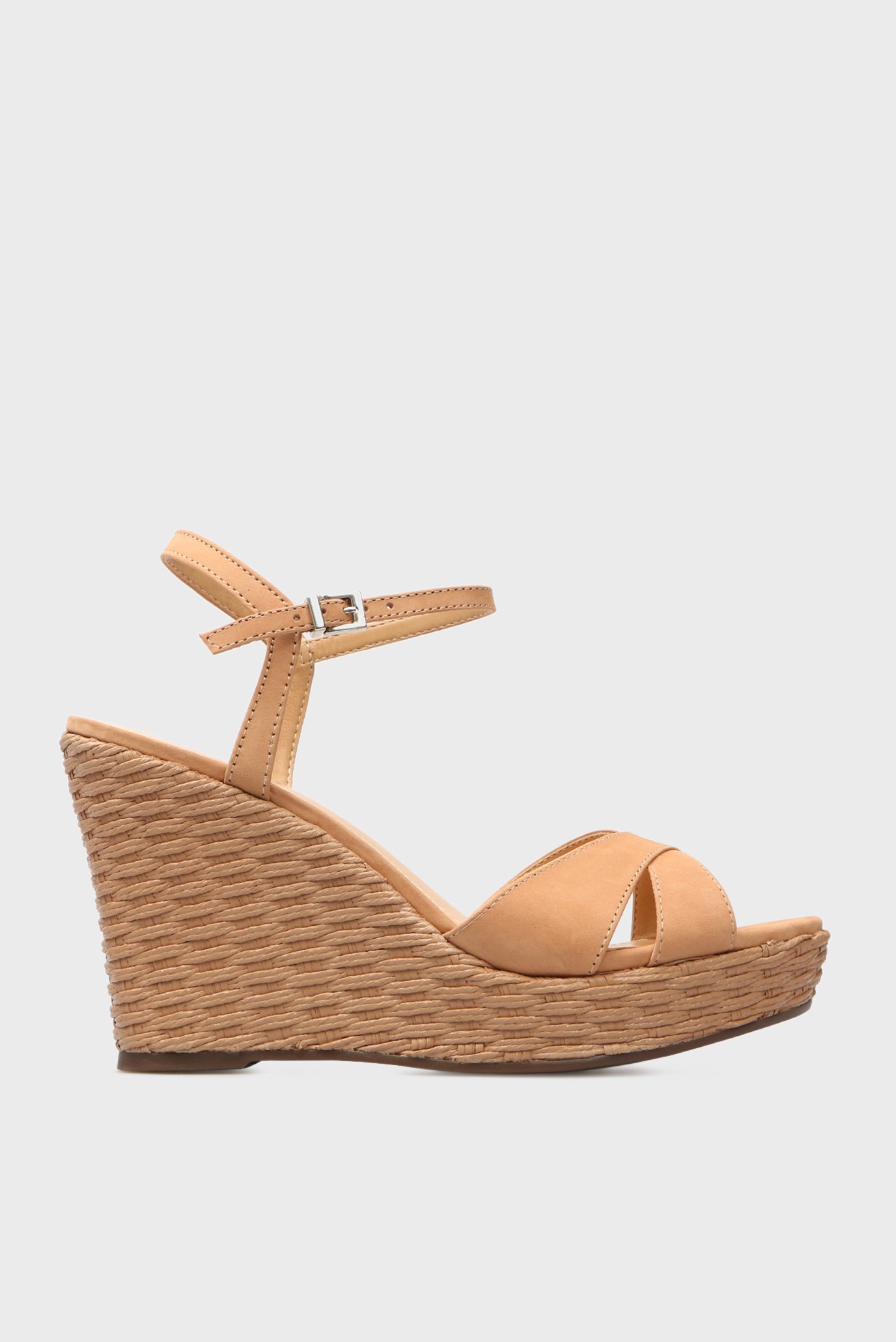 Женские бежевые кожаные босоножки 6