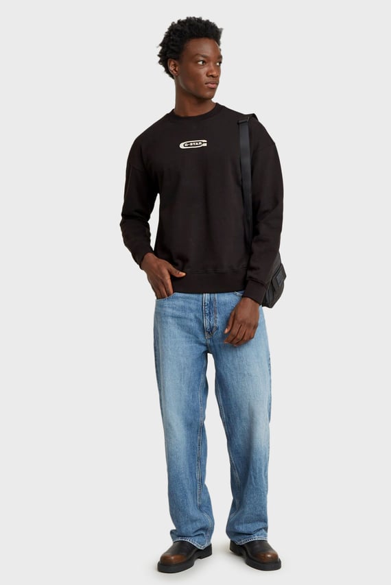Мужской черный свитшот Photo back print loose G-Star Raw