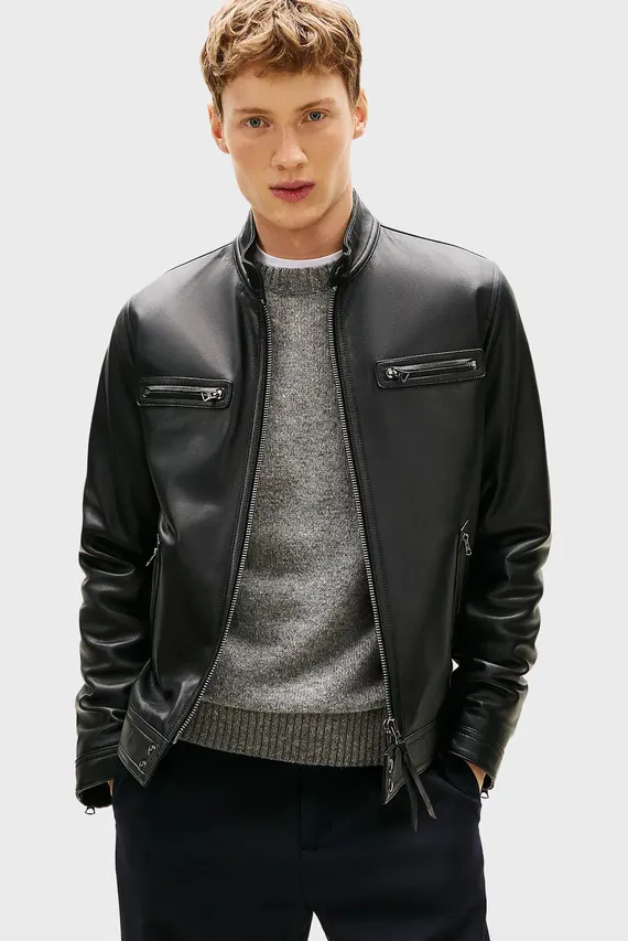 Лонгслив LEATHER CAFE RACER Tommy Hilfiger