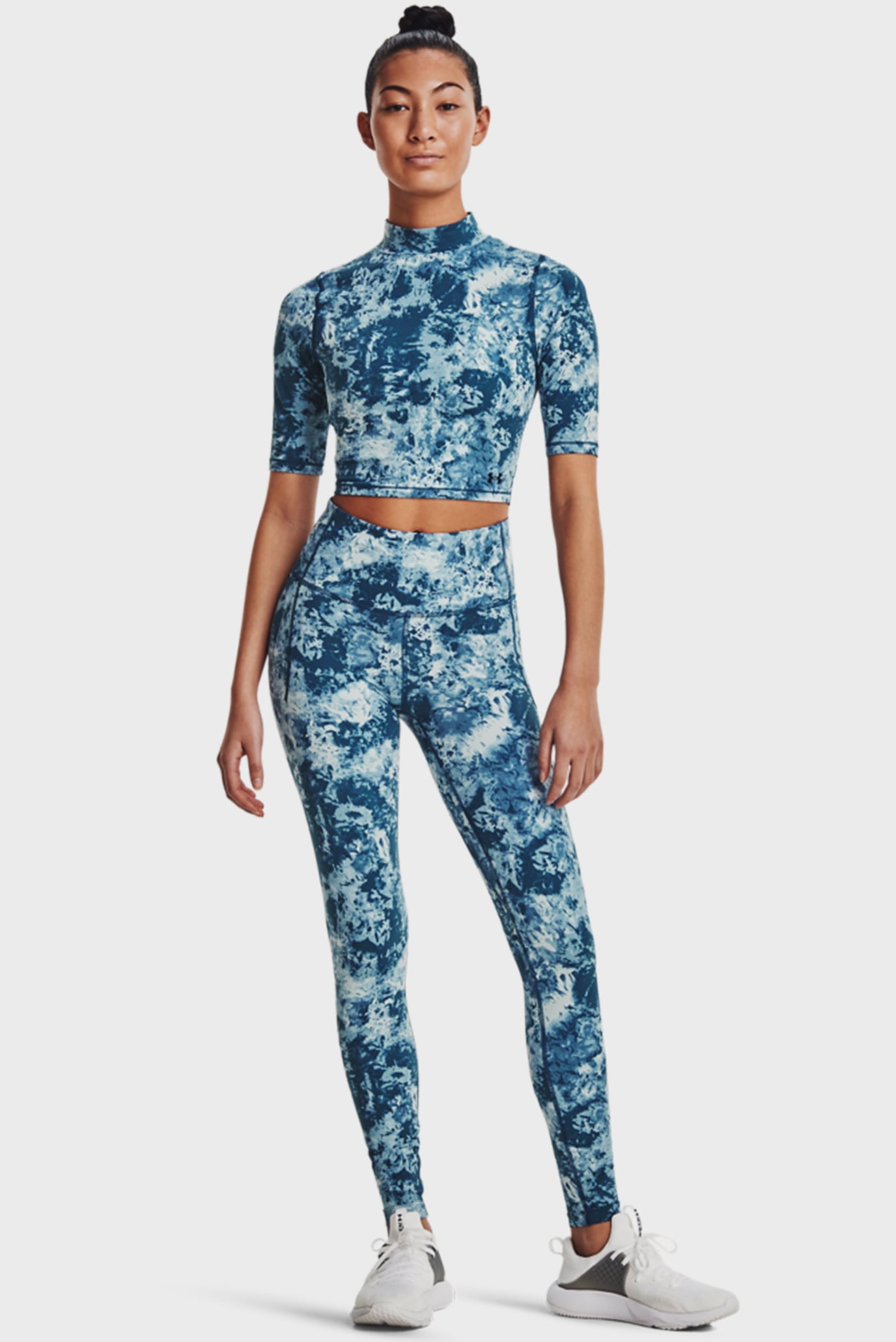 Женские голубые тайтсы UA BTG MERIDIAN PRINT LEG 8