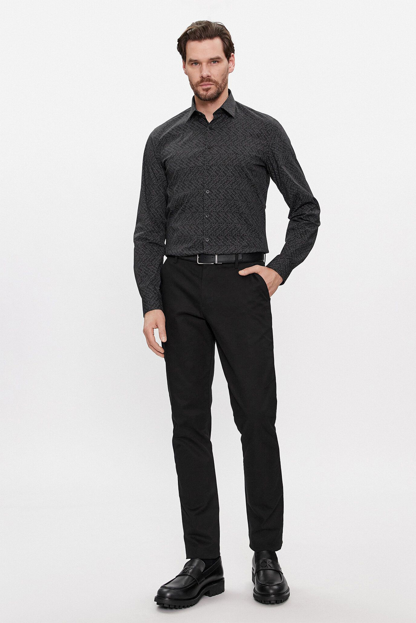 Рубашка POPLIN LOGO PRINT SLIM SHIRT 2