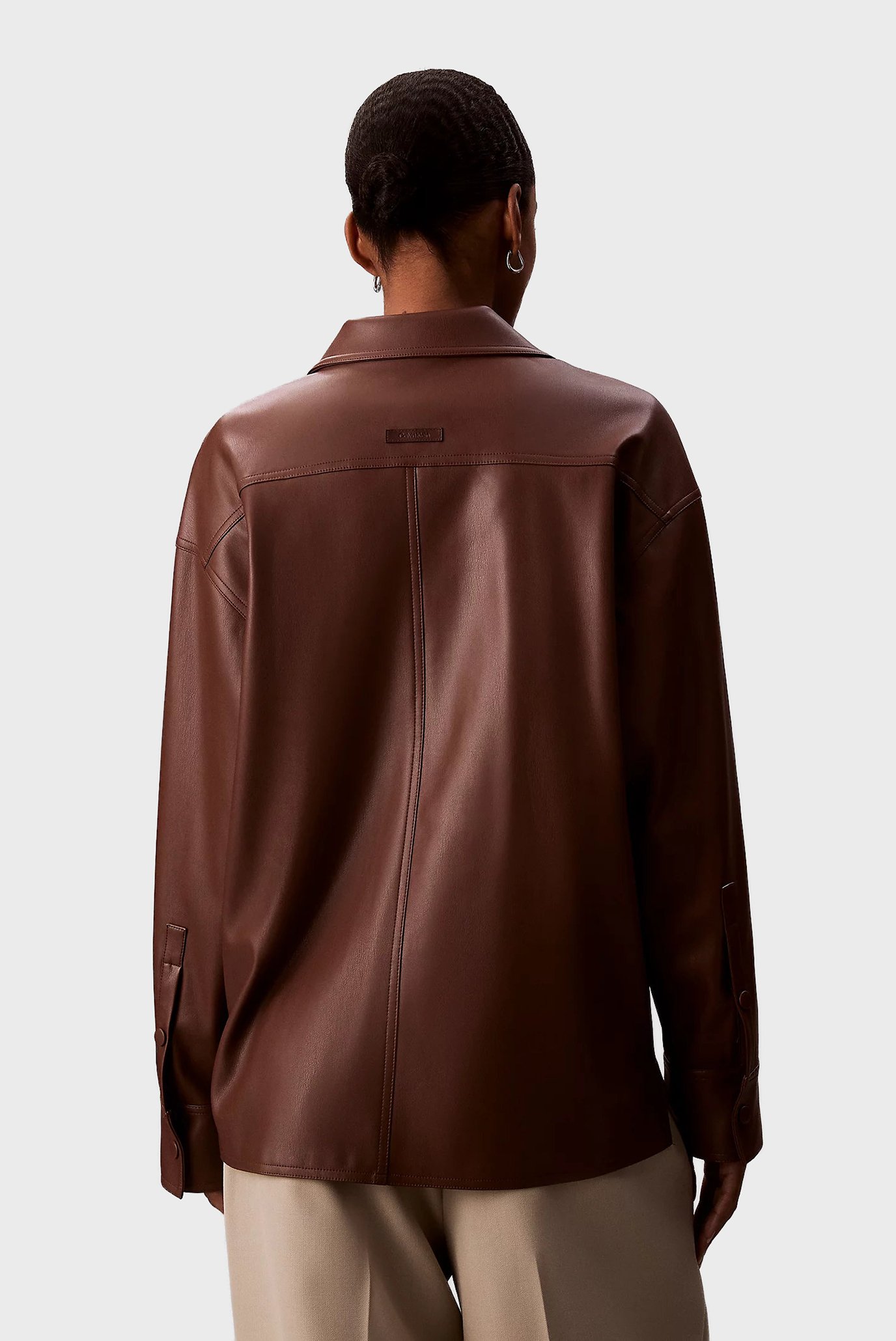 Рубашка Faux Leather Shirt 3