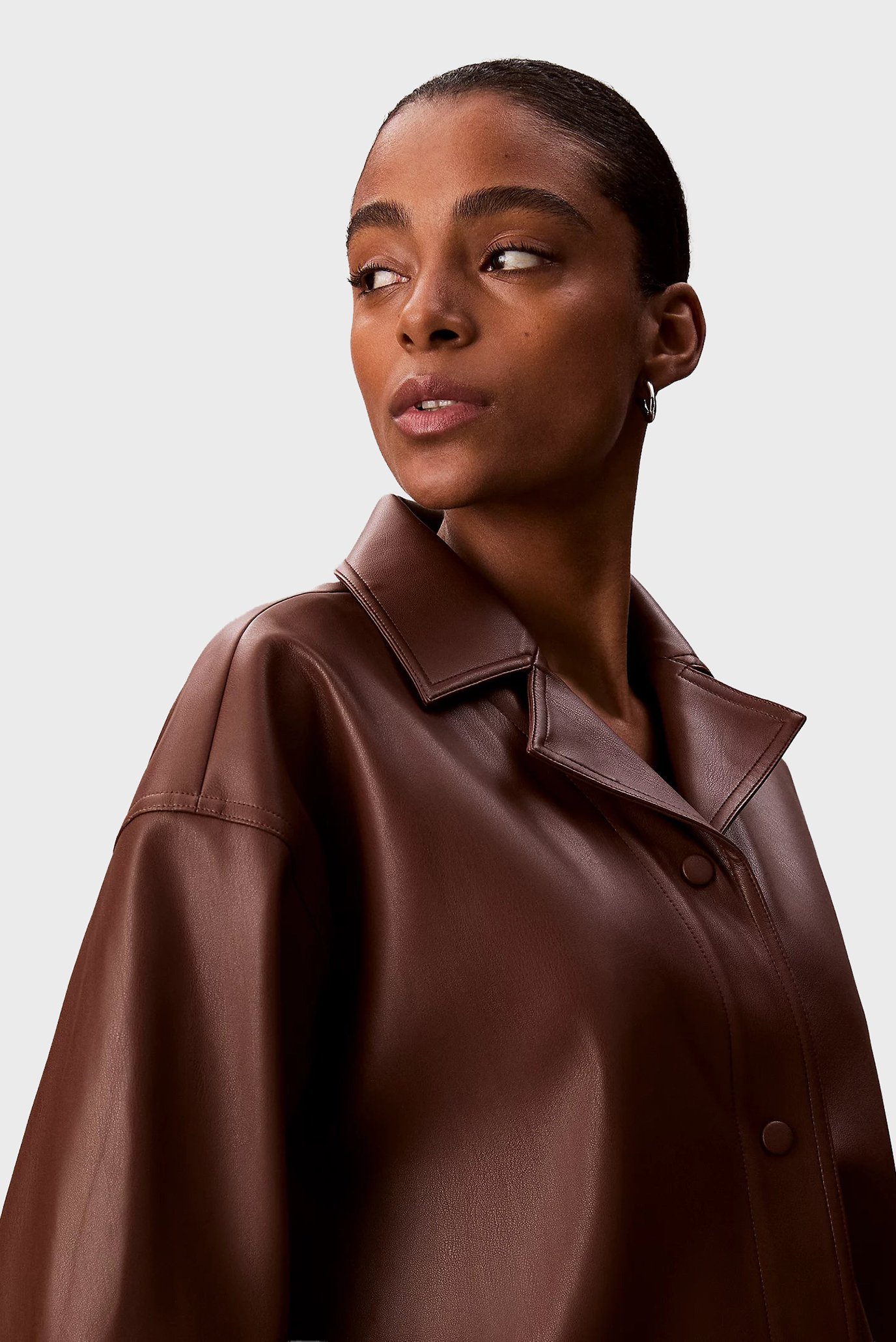 Рубашка Faux Leather Shirt 4