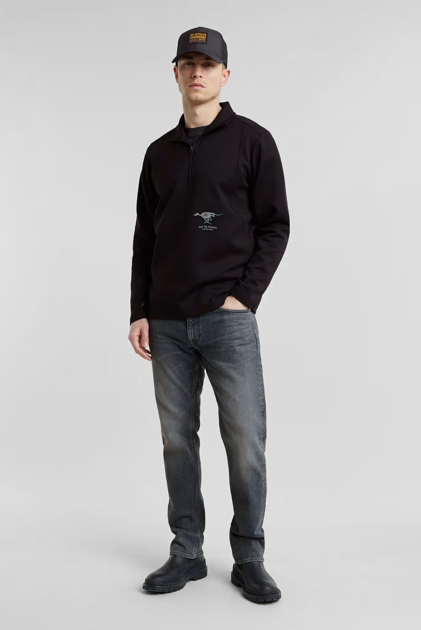 Мужская черная спортивная кофта Motion half zip tweeter 2