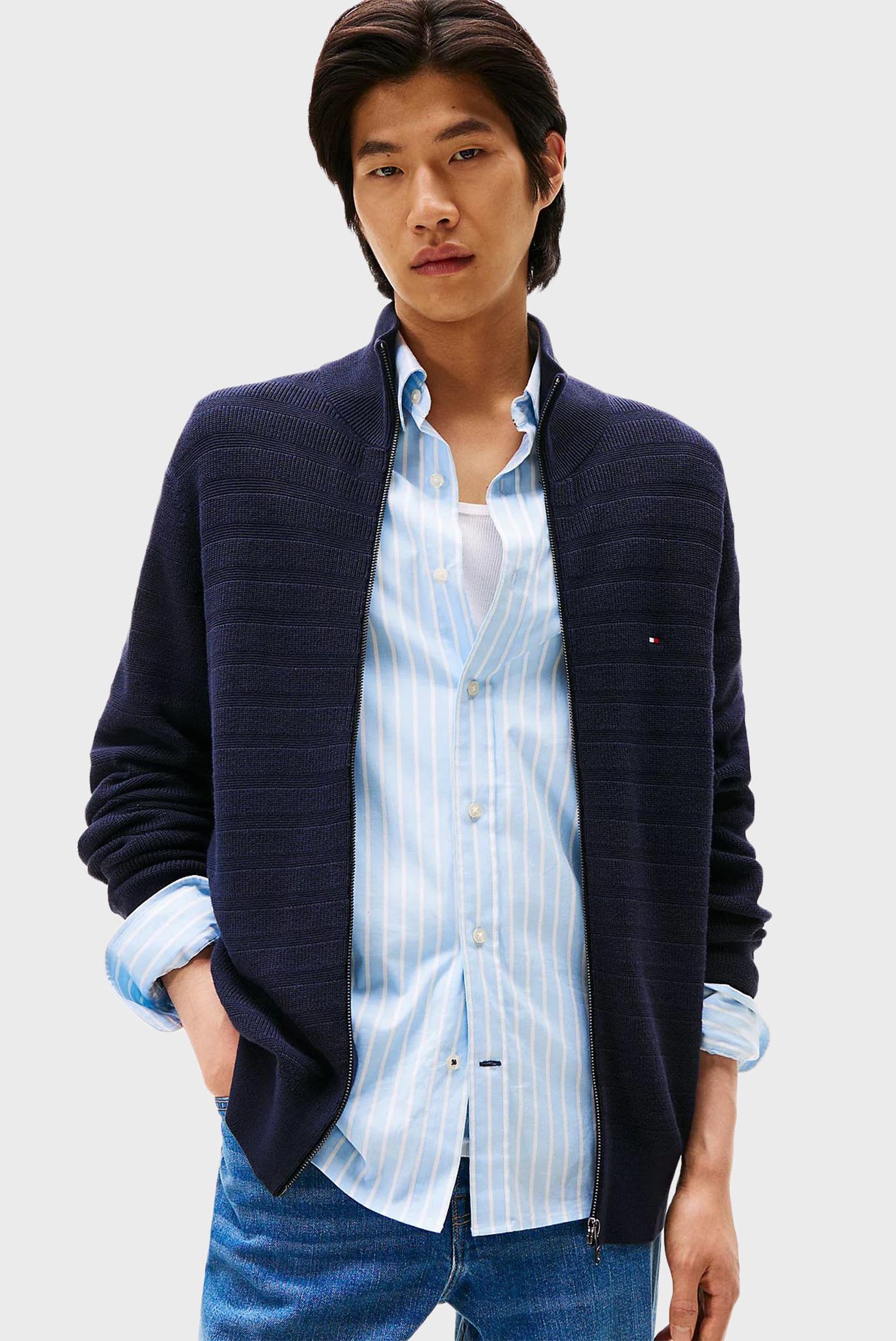 Кардиган/STRIPE STRUCTURE ZIP THRU 1