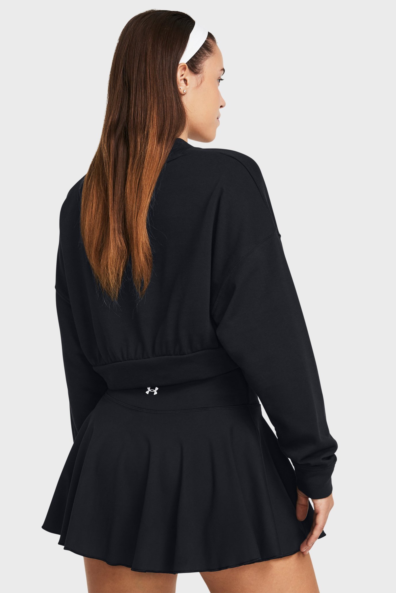 Женский черный свитшот UA Rival Terry OS Crop Crw 2