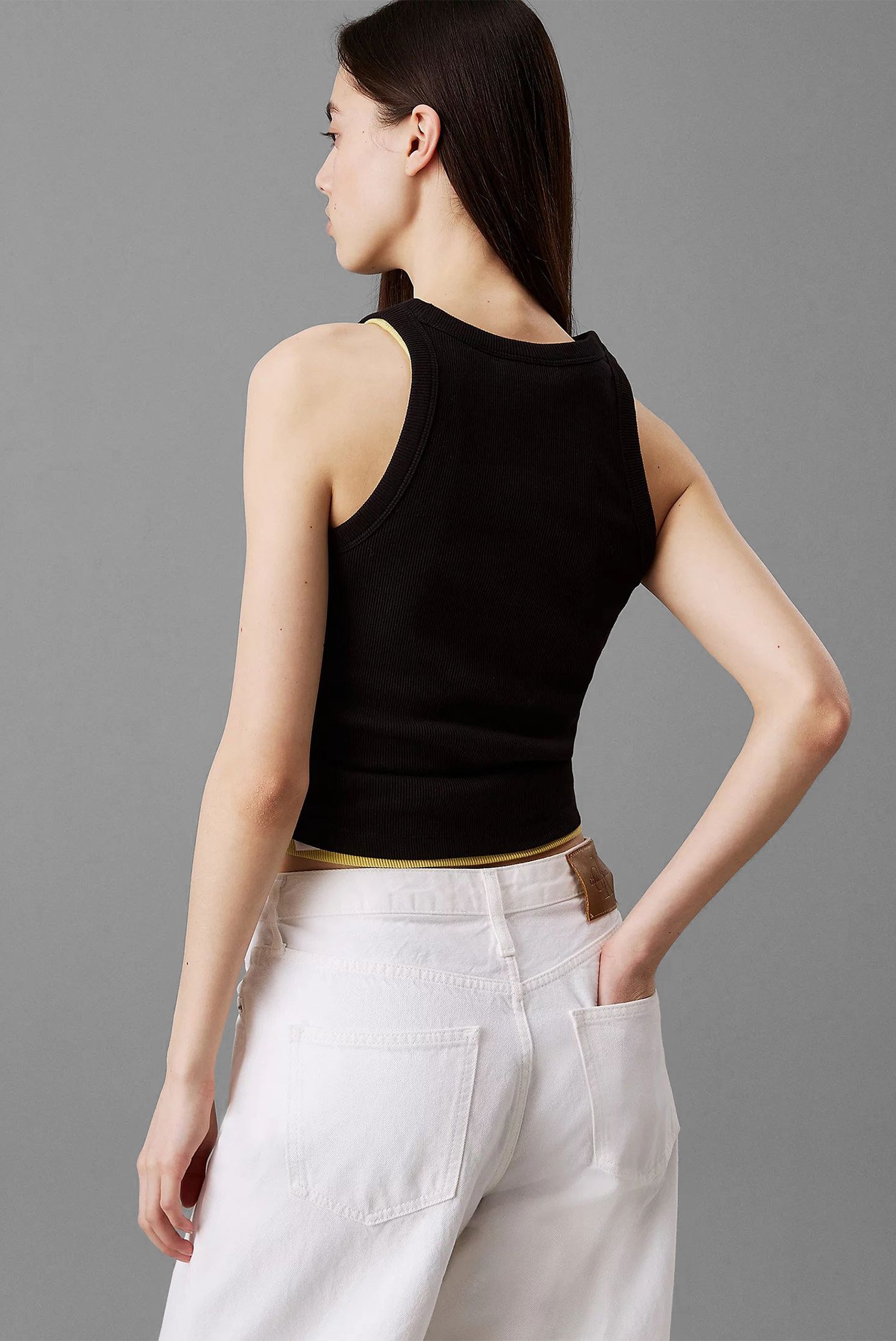 Женская черная майка MONOLOGO RIB TANK TOP 2