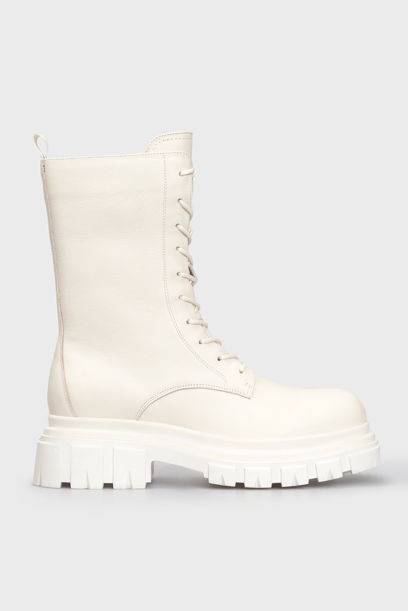 Женские белые кожаные ботинки Noliya 10