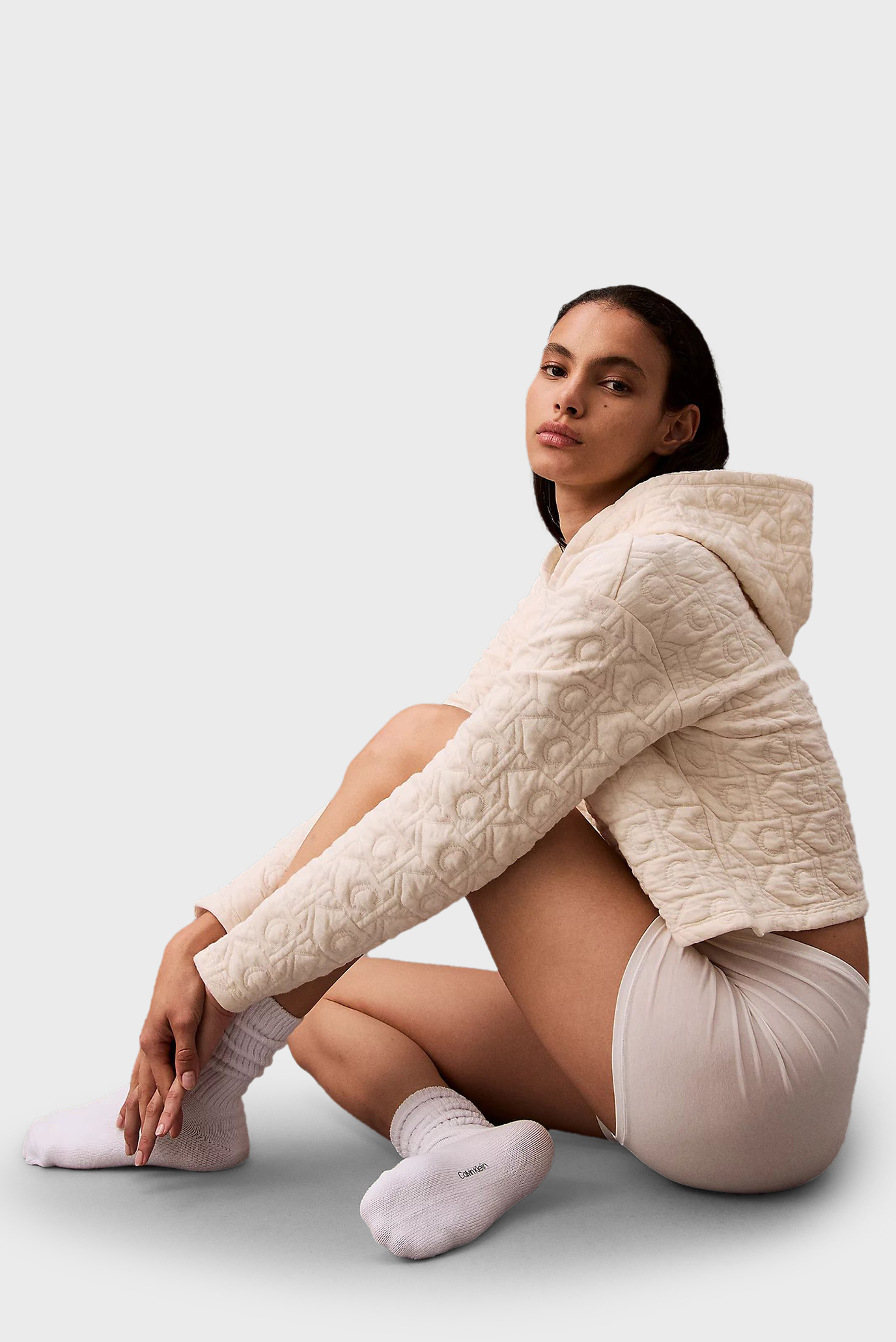 Женское белое худи с узором HOODIE 5