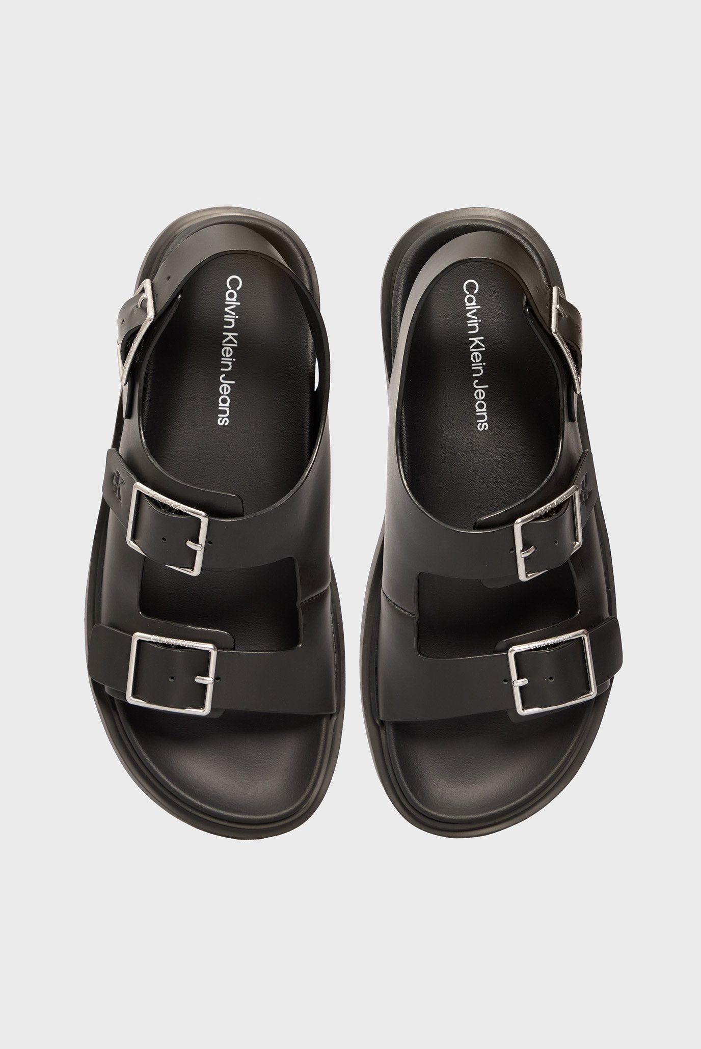 Женские черные кожаные сандалии FLAT MOLDED 4