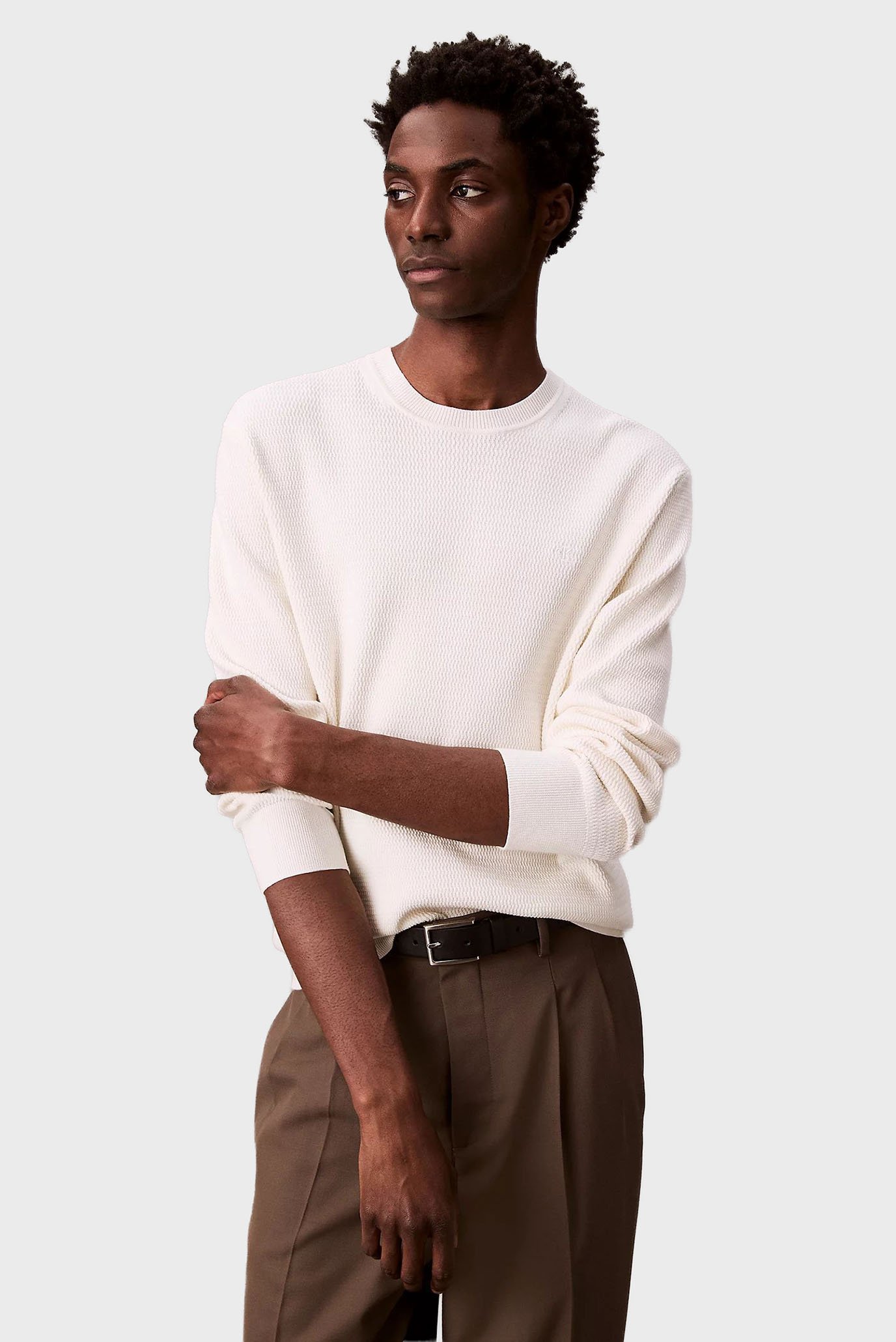 Свитер/LS TEXTURE CTTN CREWNK SWEATER 1 1