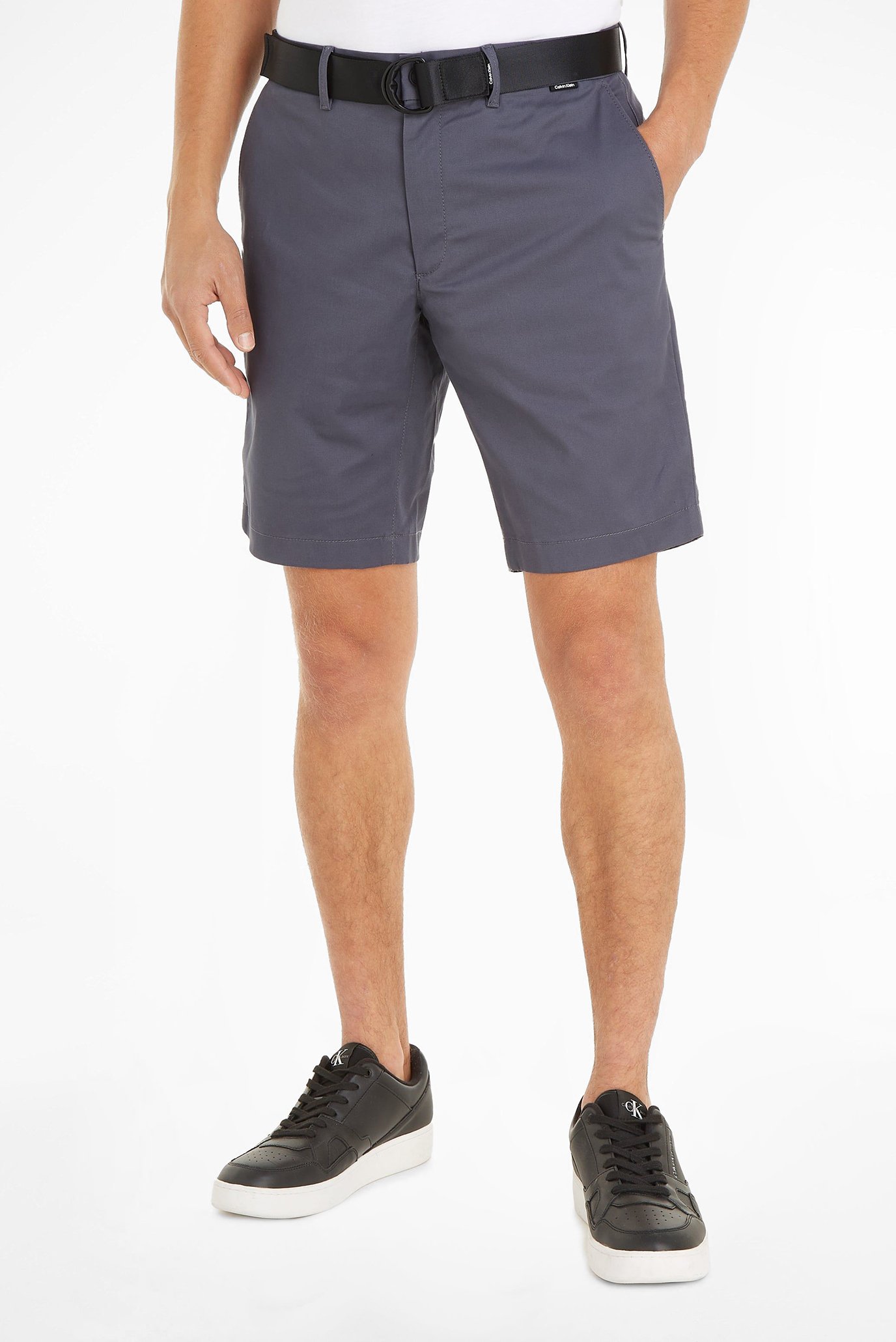 Мужские серые шорты MODERN TWILL SLIM SHORT BELT 4